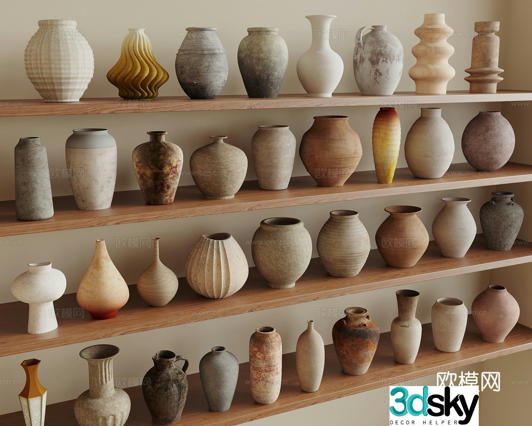 Chinese clay pot jar clay pot clay pot clay pot utensil pot utensil ornament 3D model