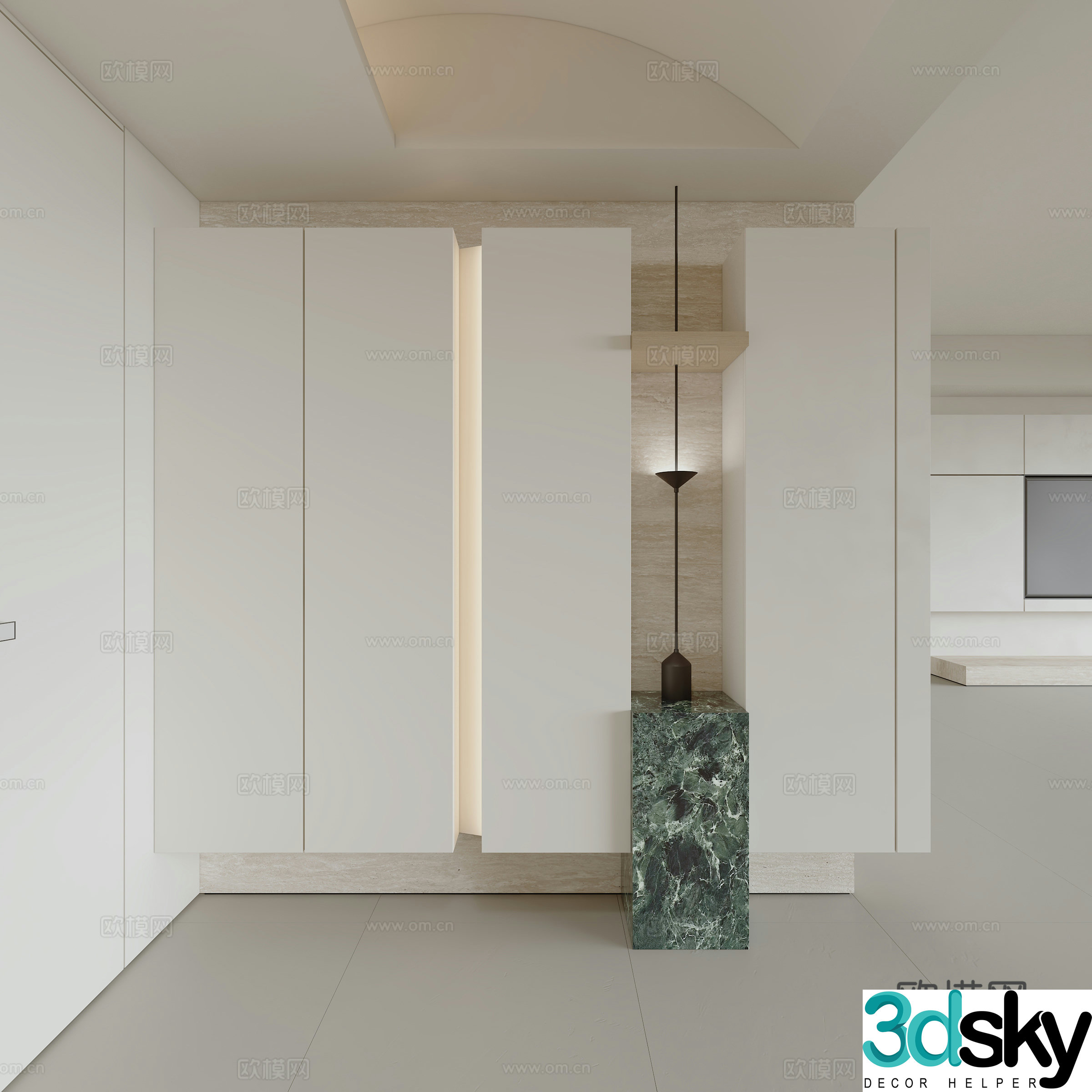 Modern minimalist entrance entrance 3D model