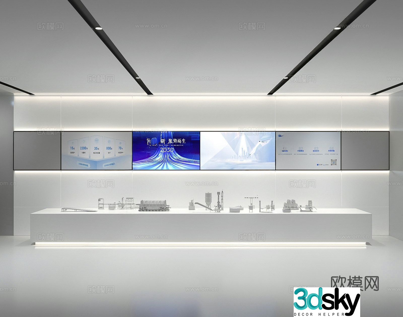 Modern science and technology exhibition hall Science and technology exhibition hall Science and technology cultural wall Exhibition hall cultural wall Urban planning exhibition hall 3D model
