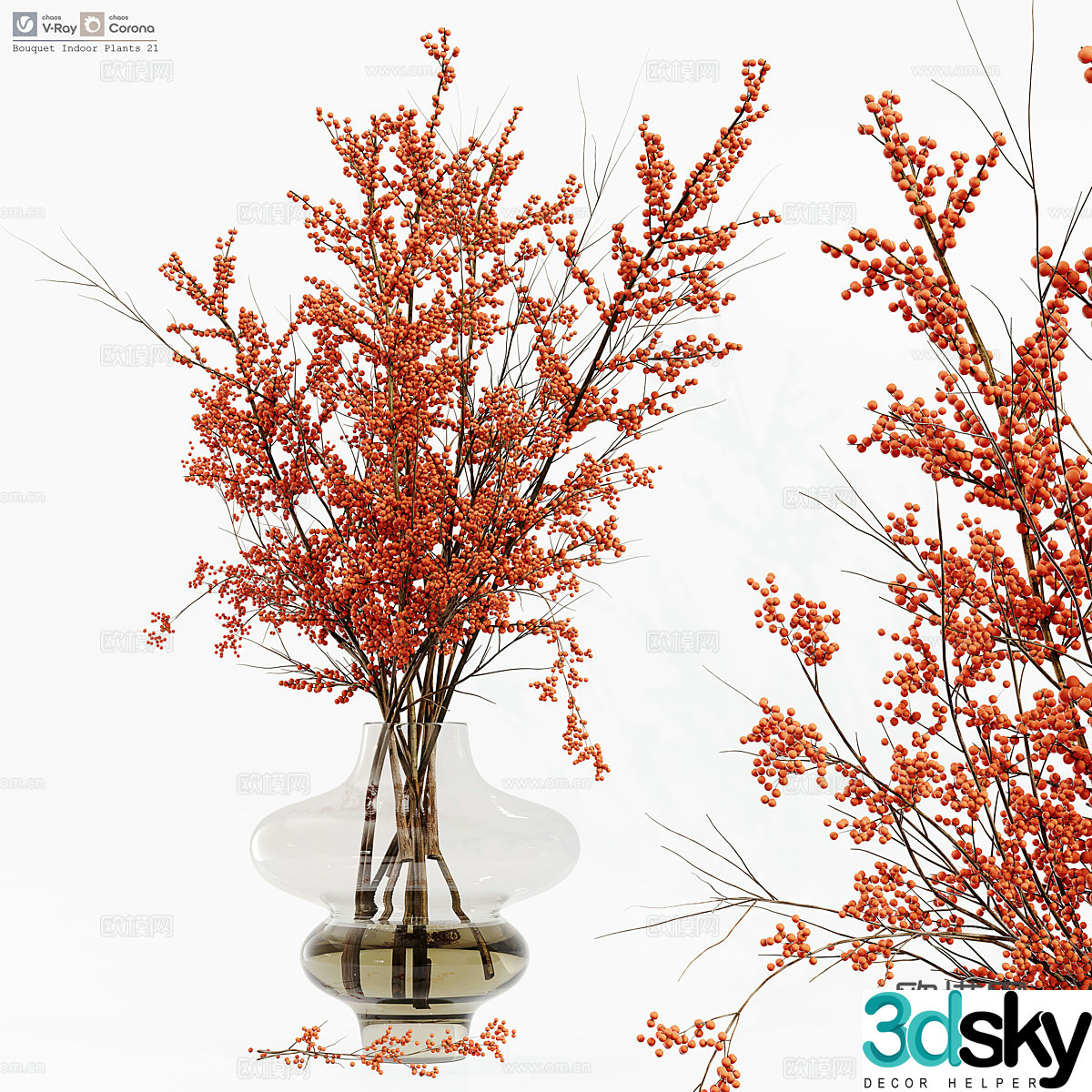 New Chinese vase flower art 3D model