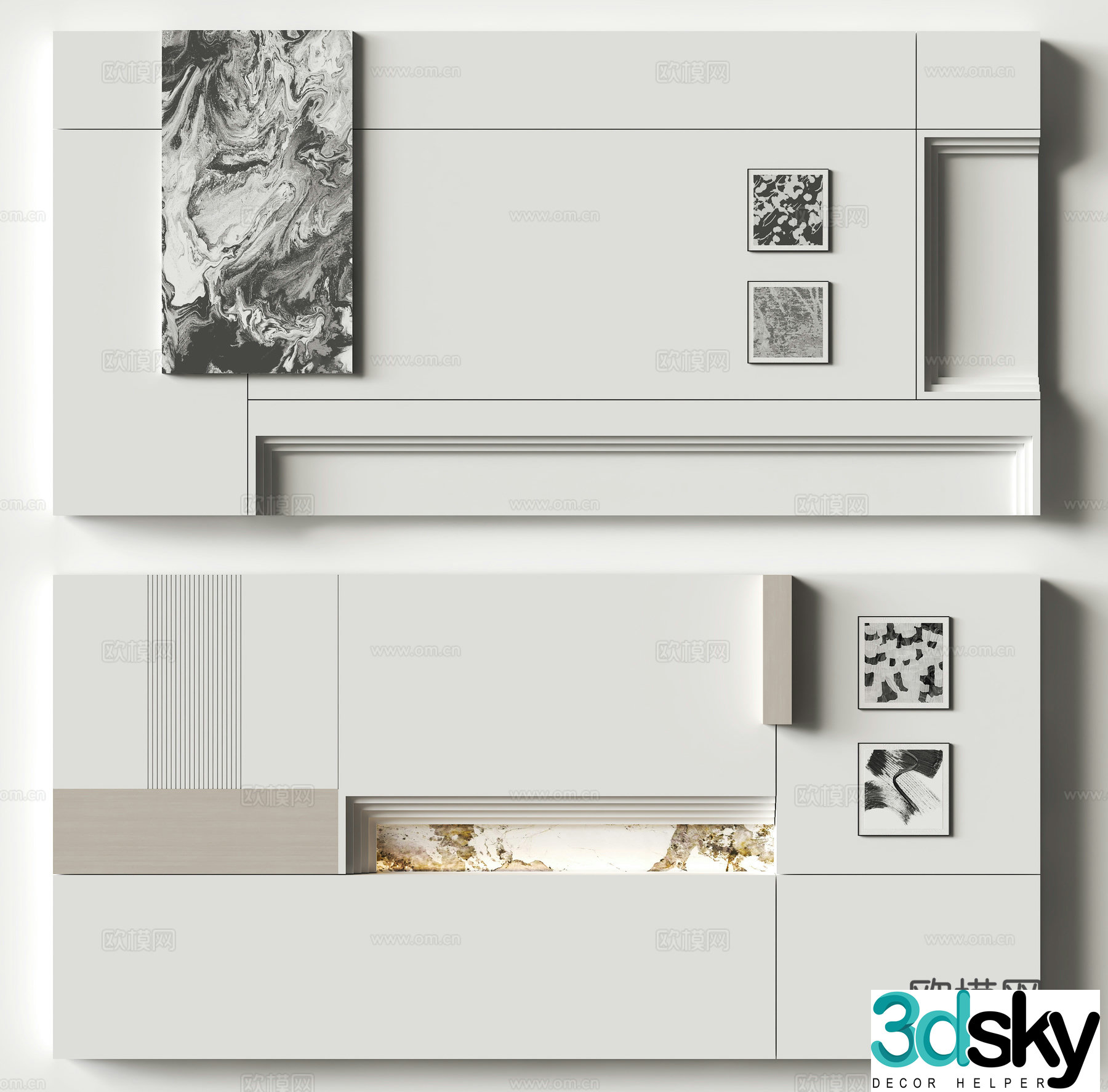 Modern background wall 3d model