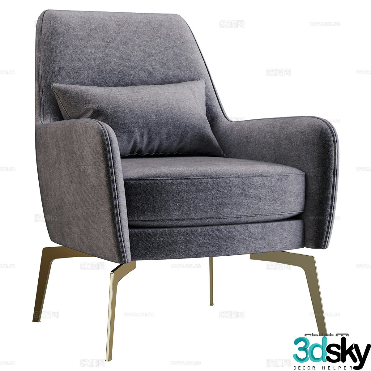 Modern Italian light luxury Vanensi leisure chair 3d model