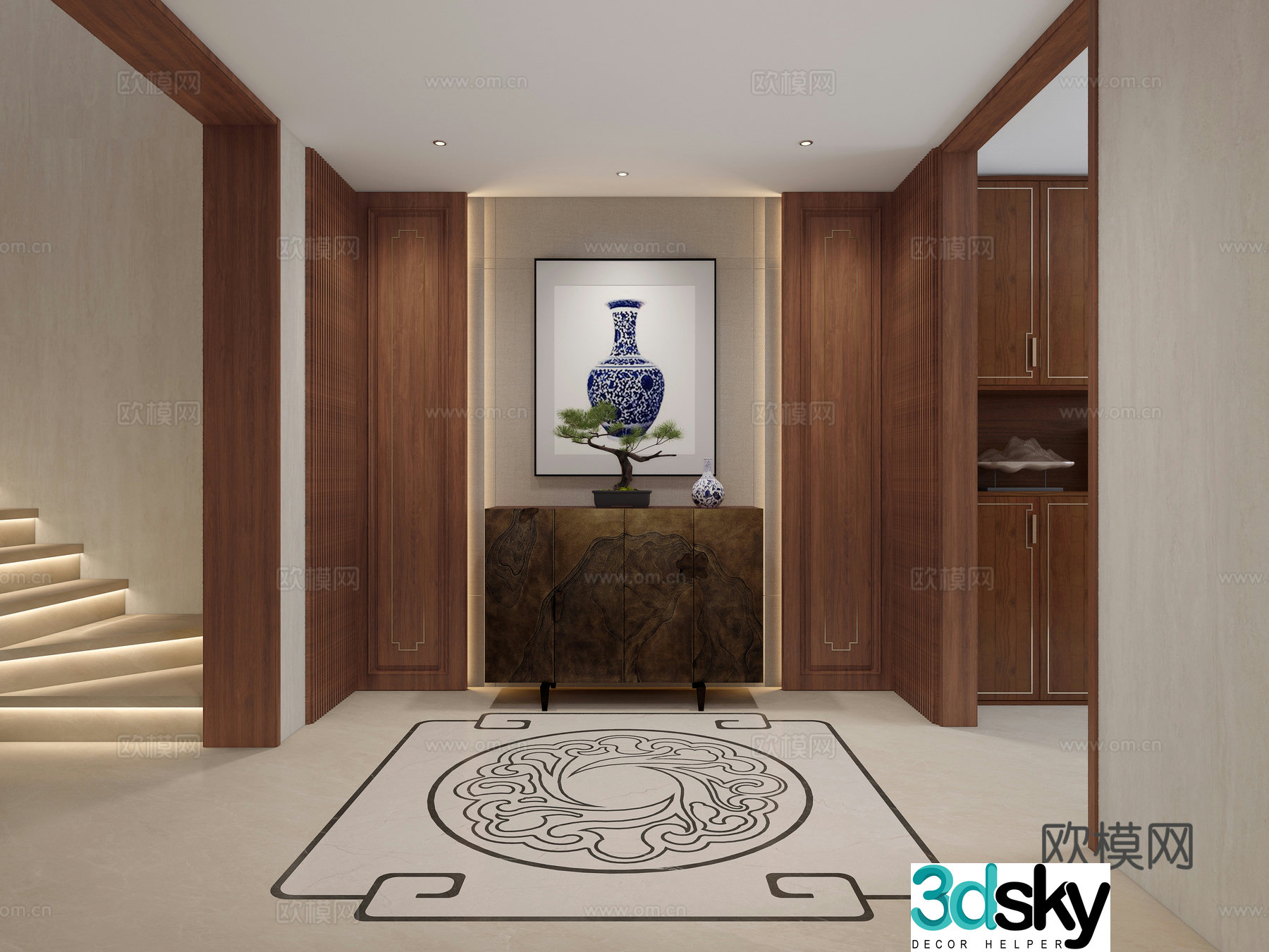 New Chinese style entrance 3D model