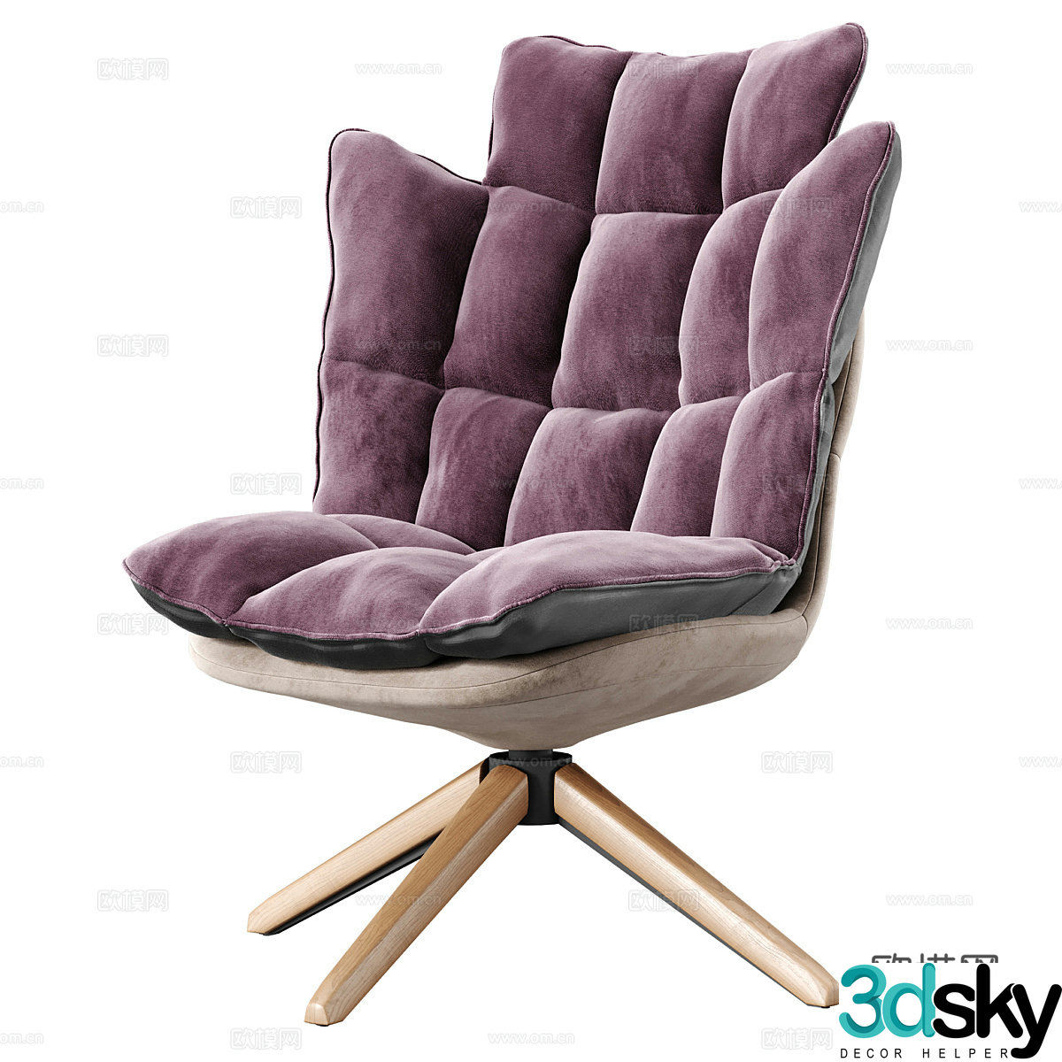 Modern Italian Husk Armchair 3d Model