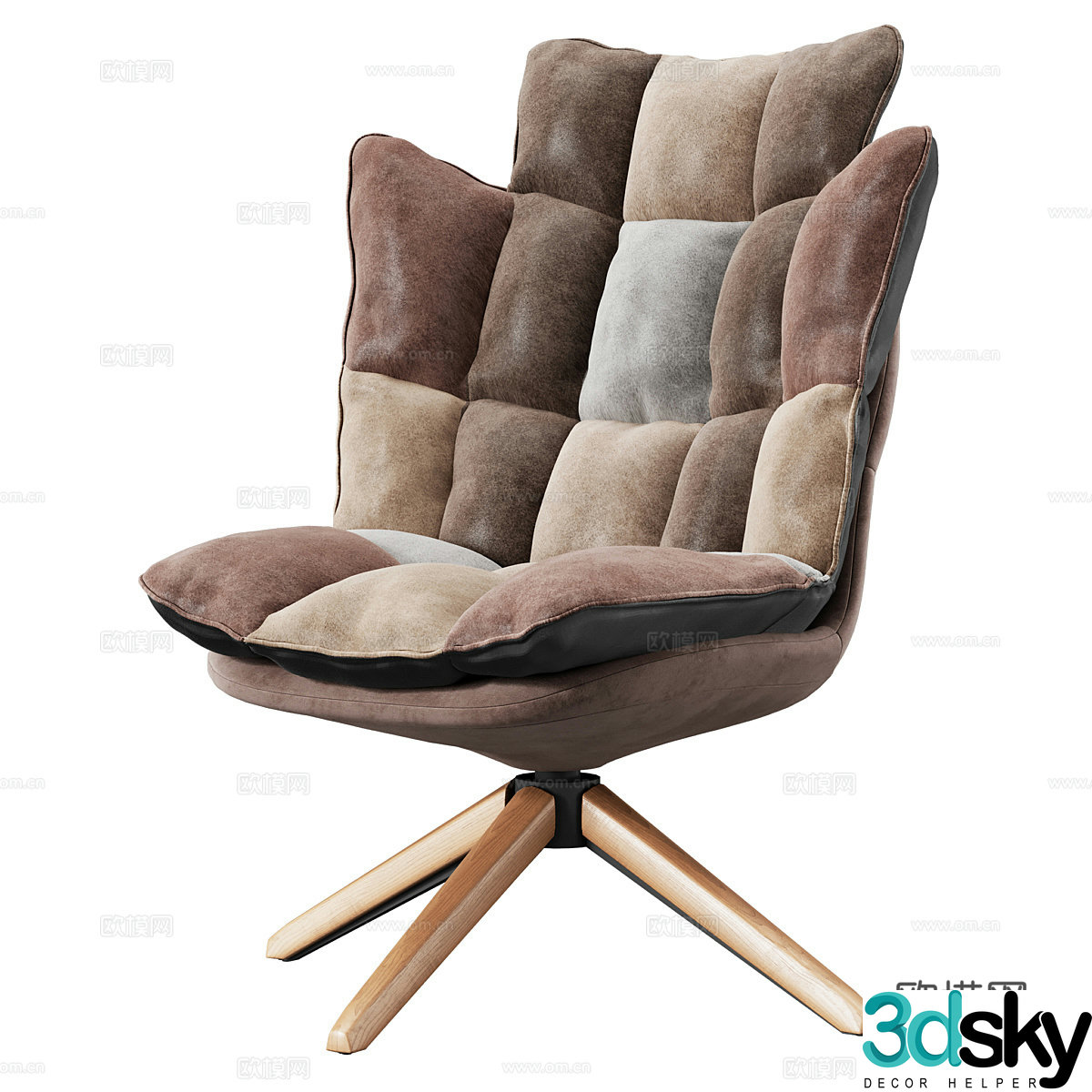 Modern Husk lounge chair 3d model