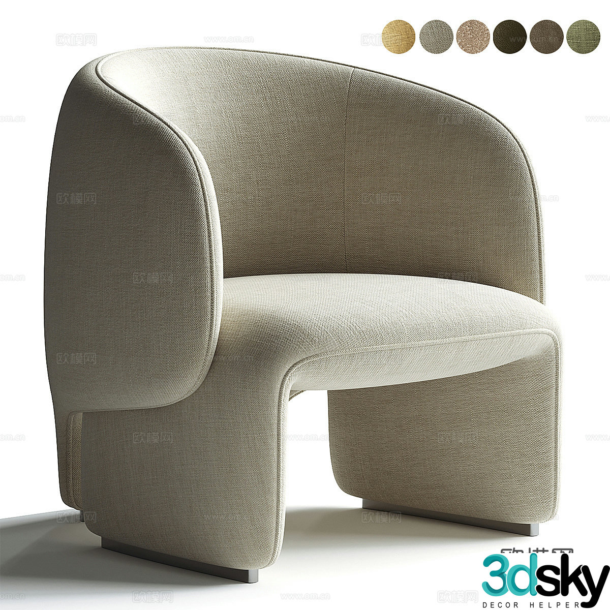 Modern Italian minimalist armchair 3d model