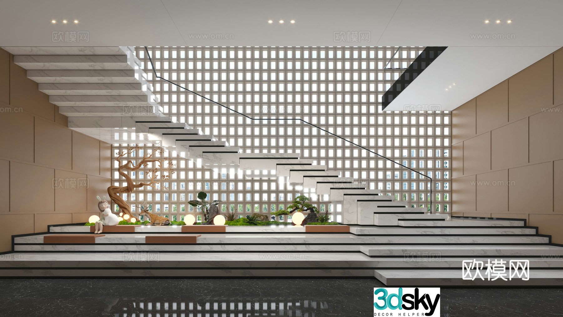 Modern stairs Stairs Landscape Stairs Indoor Landscape 3D Model