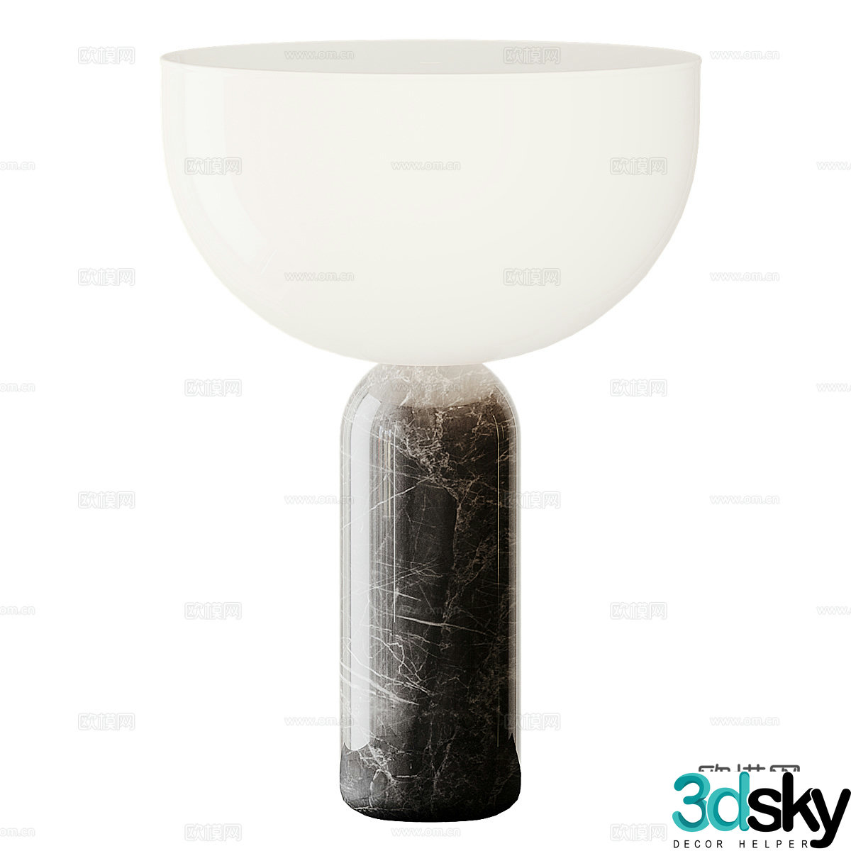 Modern Italian minimalist Muuto Kizu marble table lamp 3d model