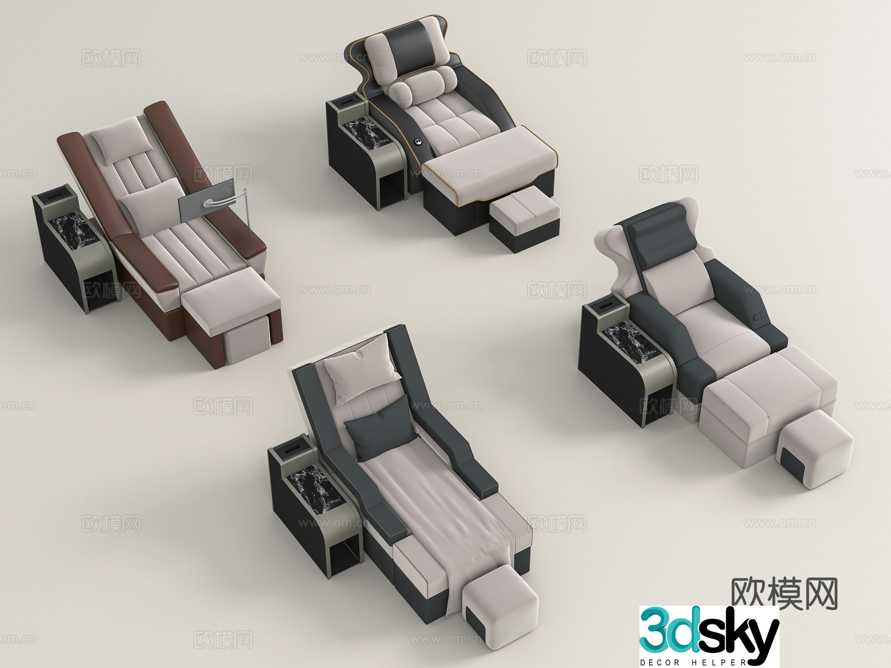 Modern foot bath chair 3d model