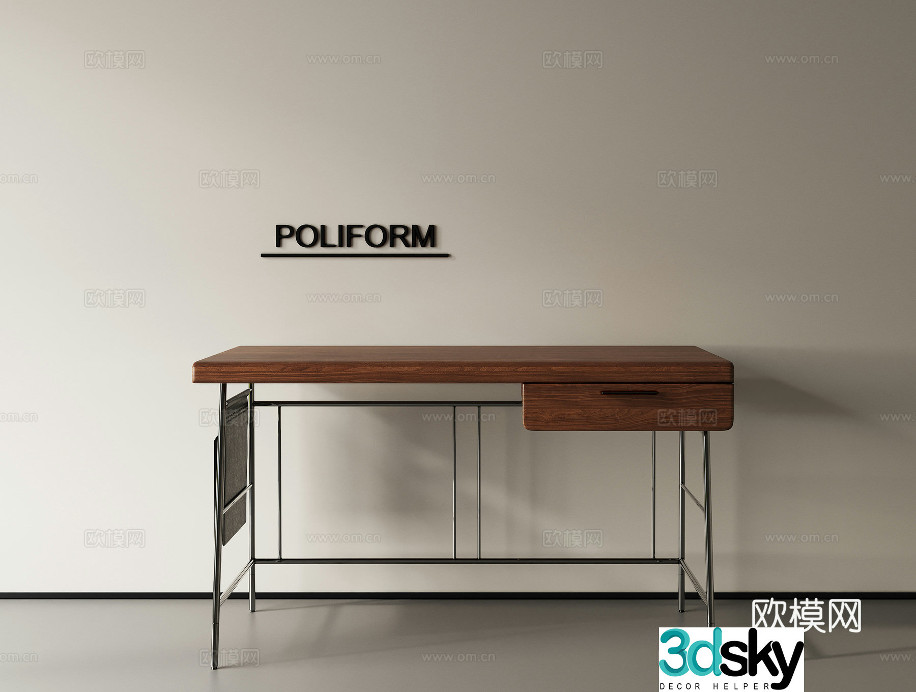 Desk Office Desk Dressing Table 3D Model