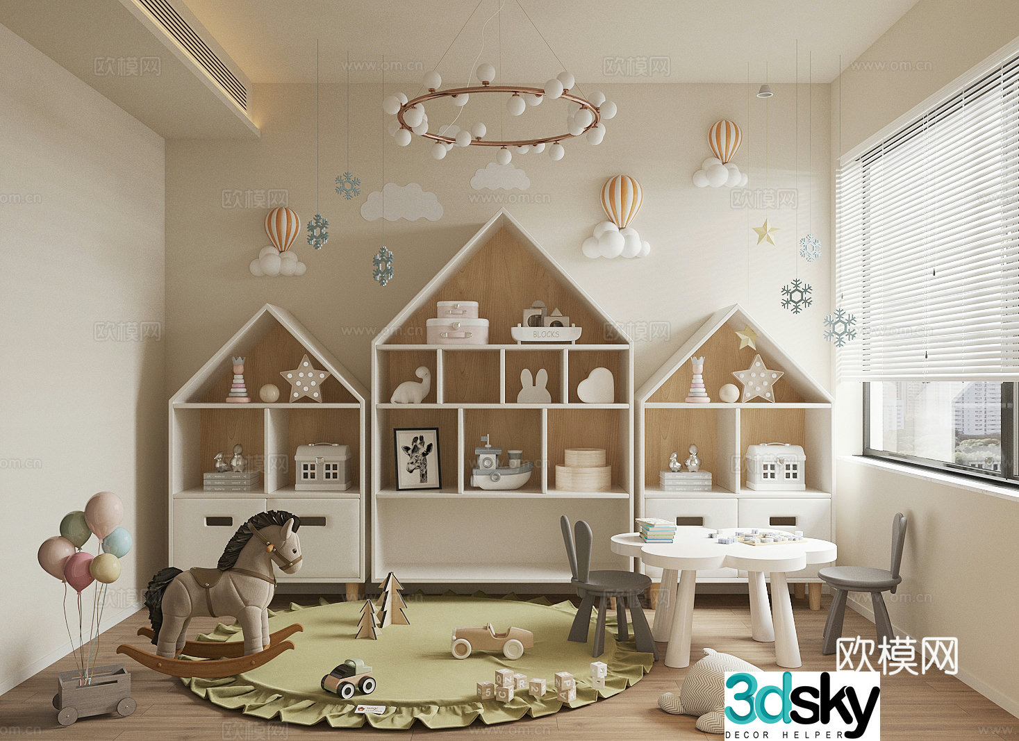Modern children’s room Children’s entertainment room Children’s toy room Toy doll combination 3D model