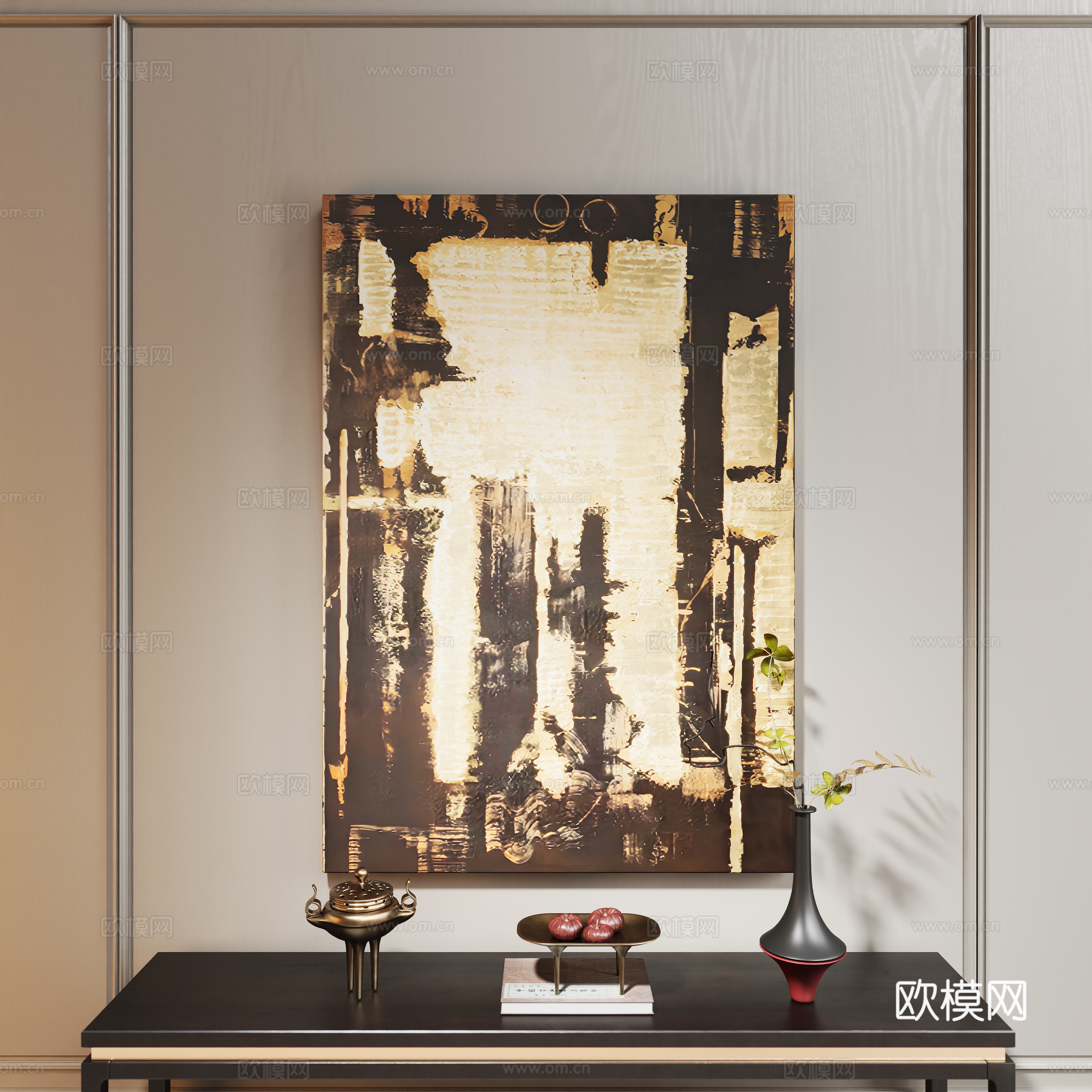Modern art Italian hanging painting 3d model