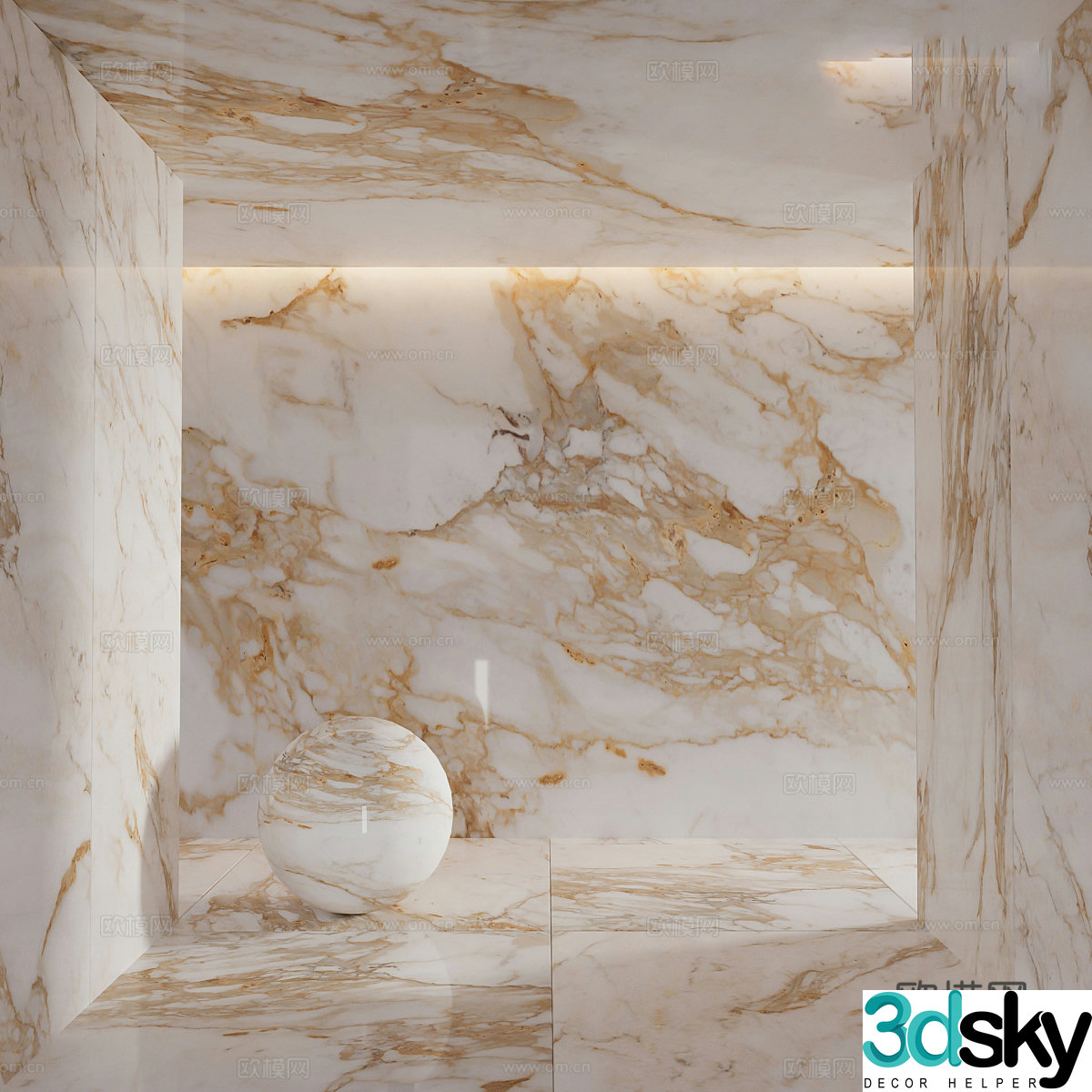Marble Stone Slab PU Stone 3D Model
