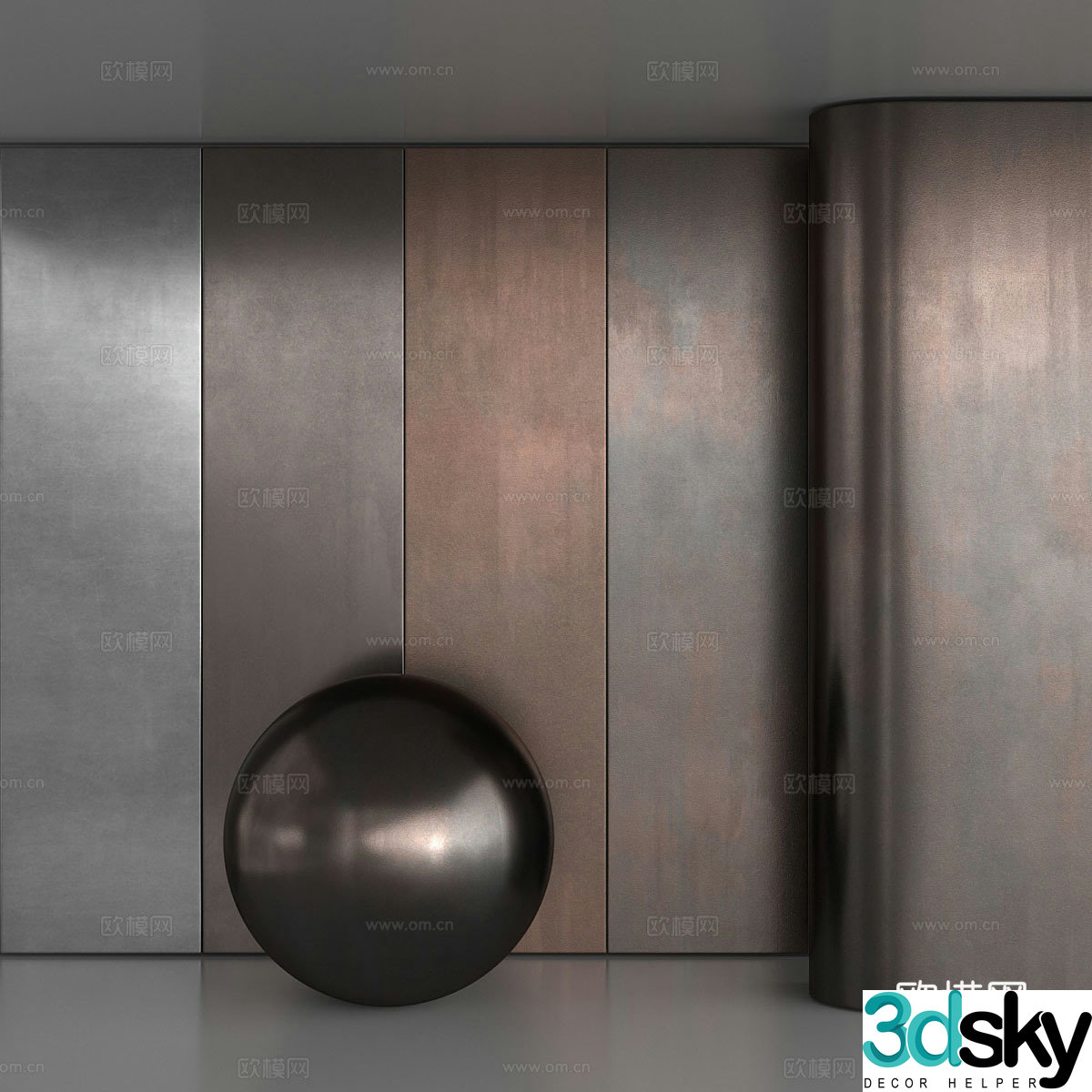 Metal material old metal 3D model