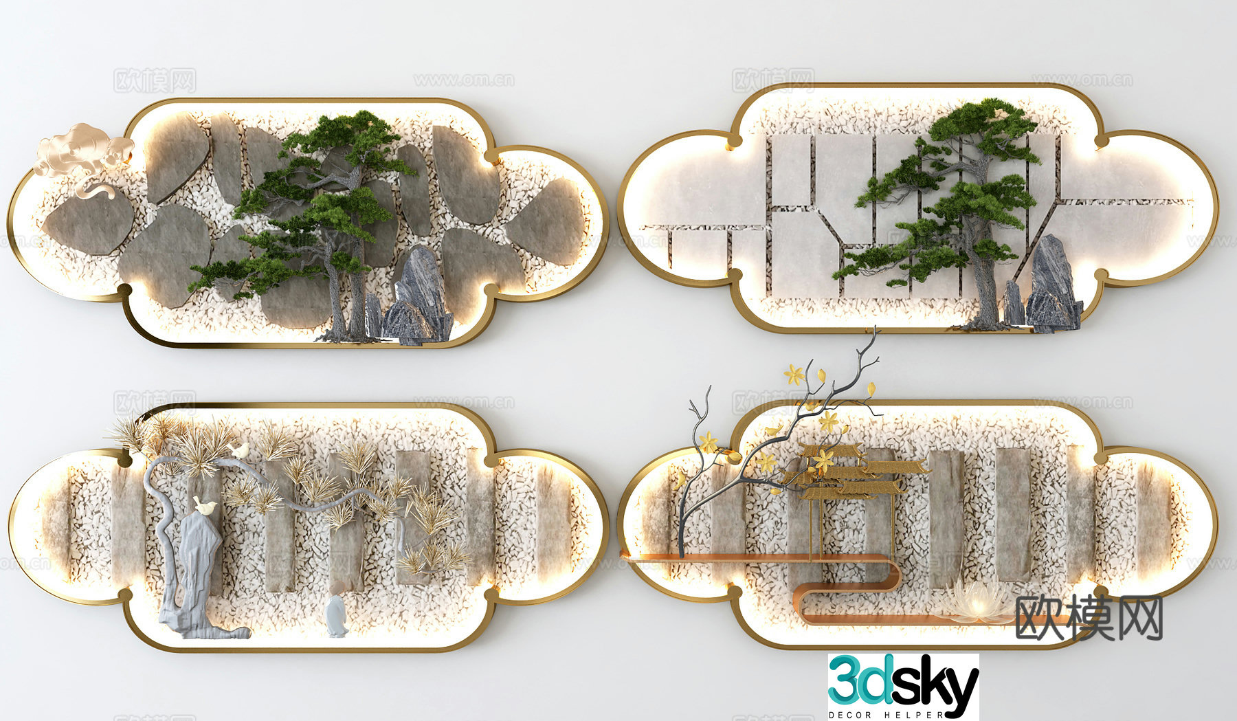 3D model of wall decoration wall lamp