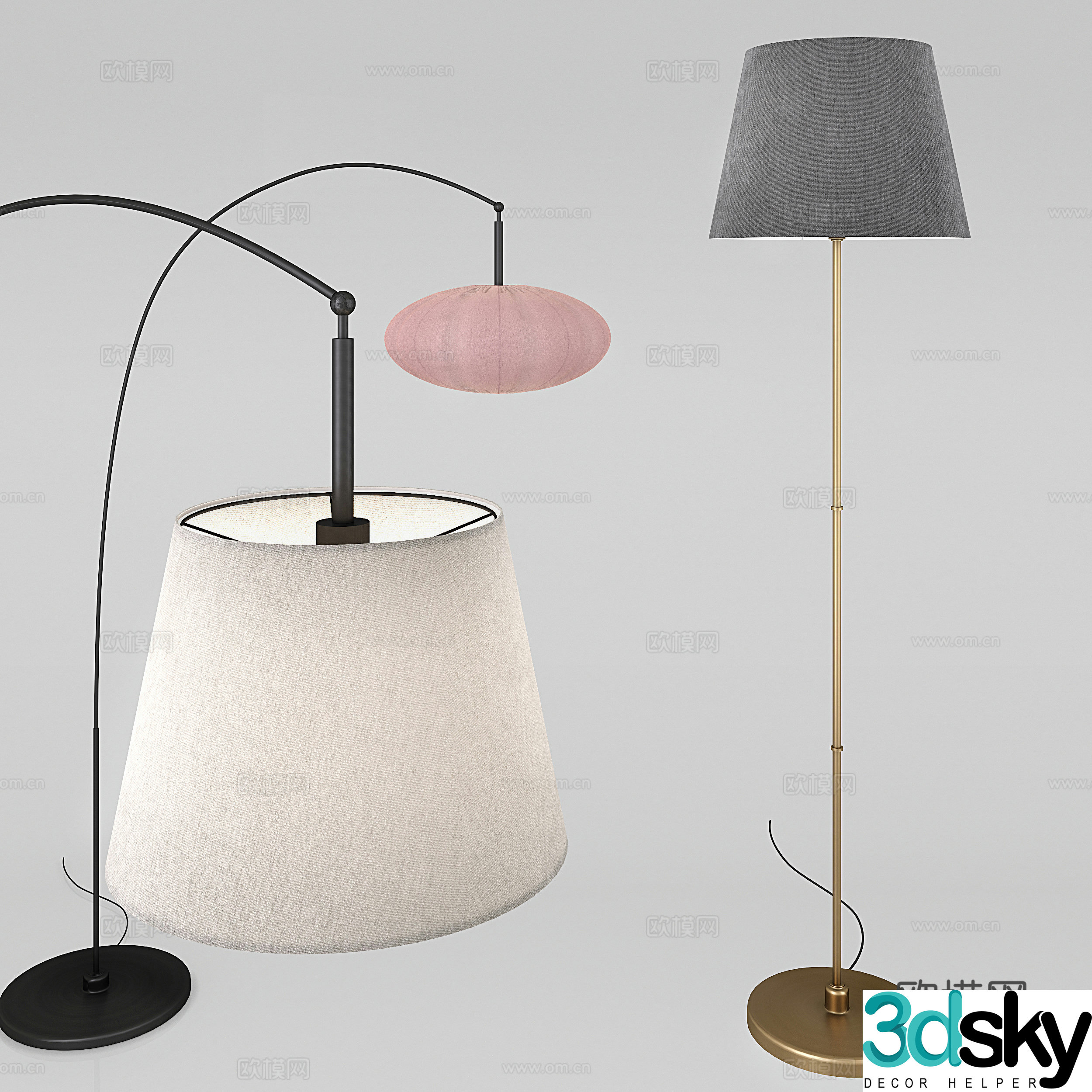 New Chinese floor lamp 3D model
