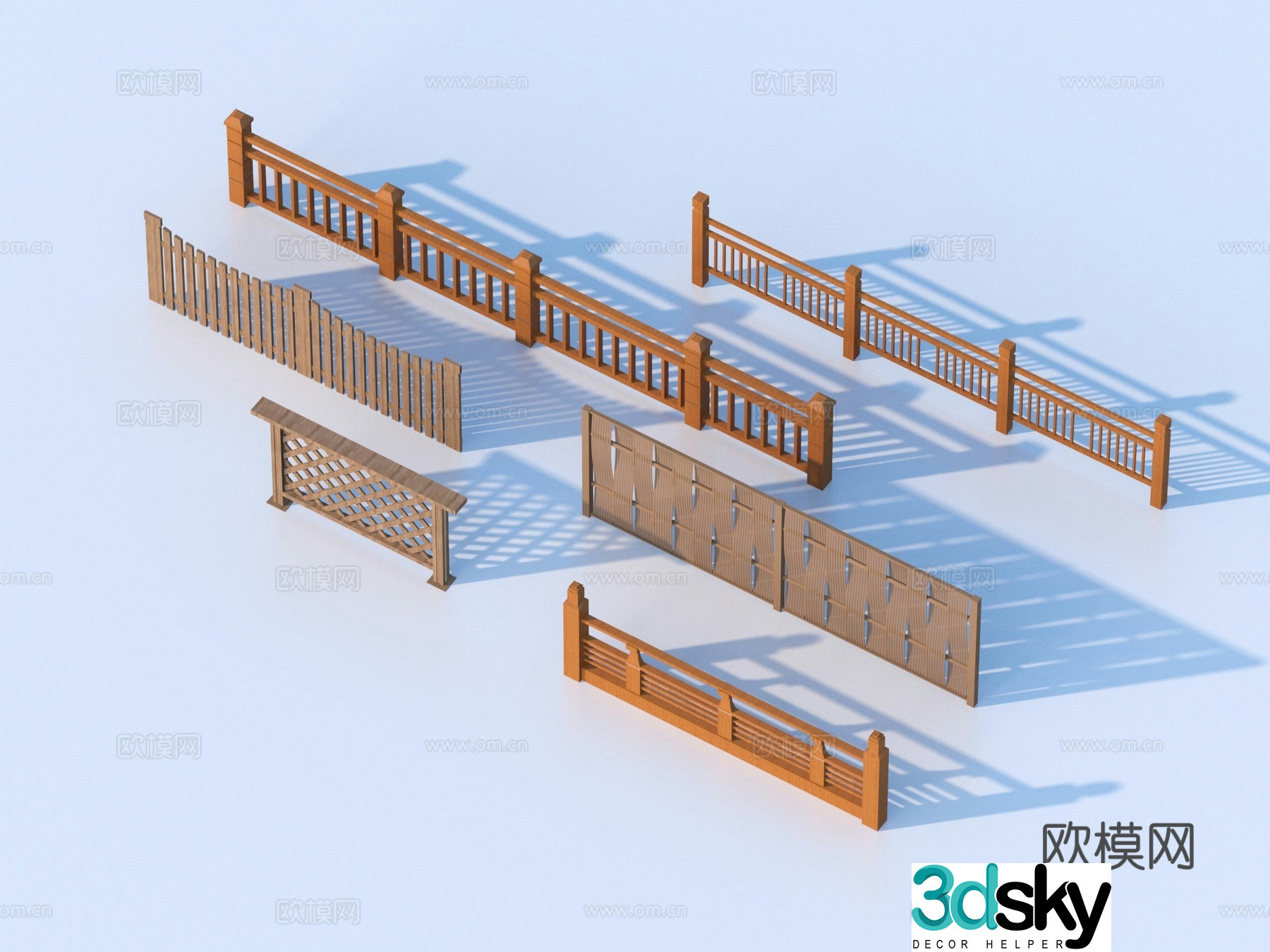 Fence Guardrail Railing 3d Model