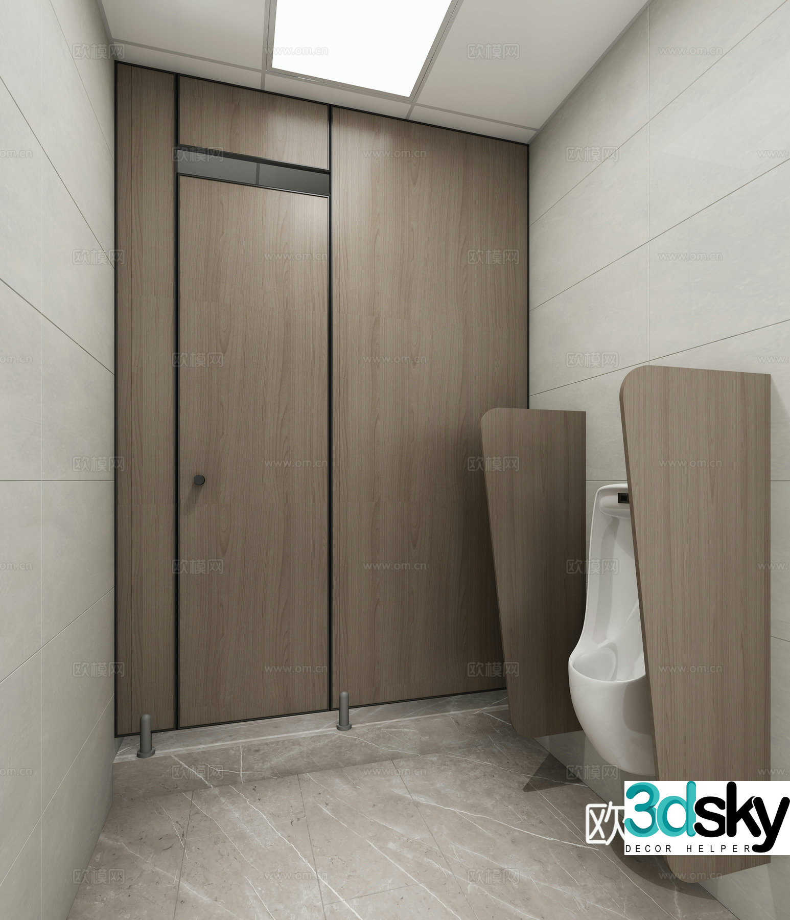 Modern public bathroom 3d model