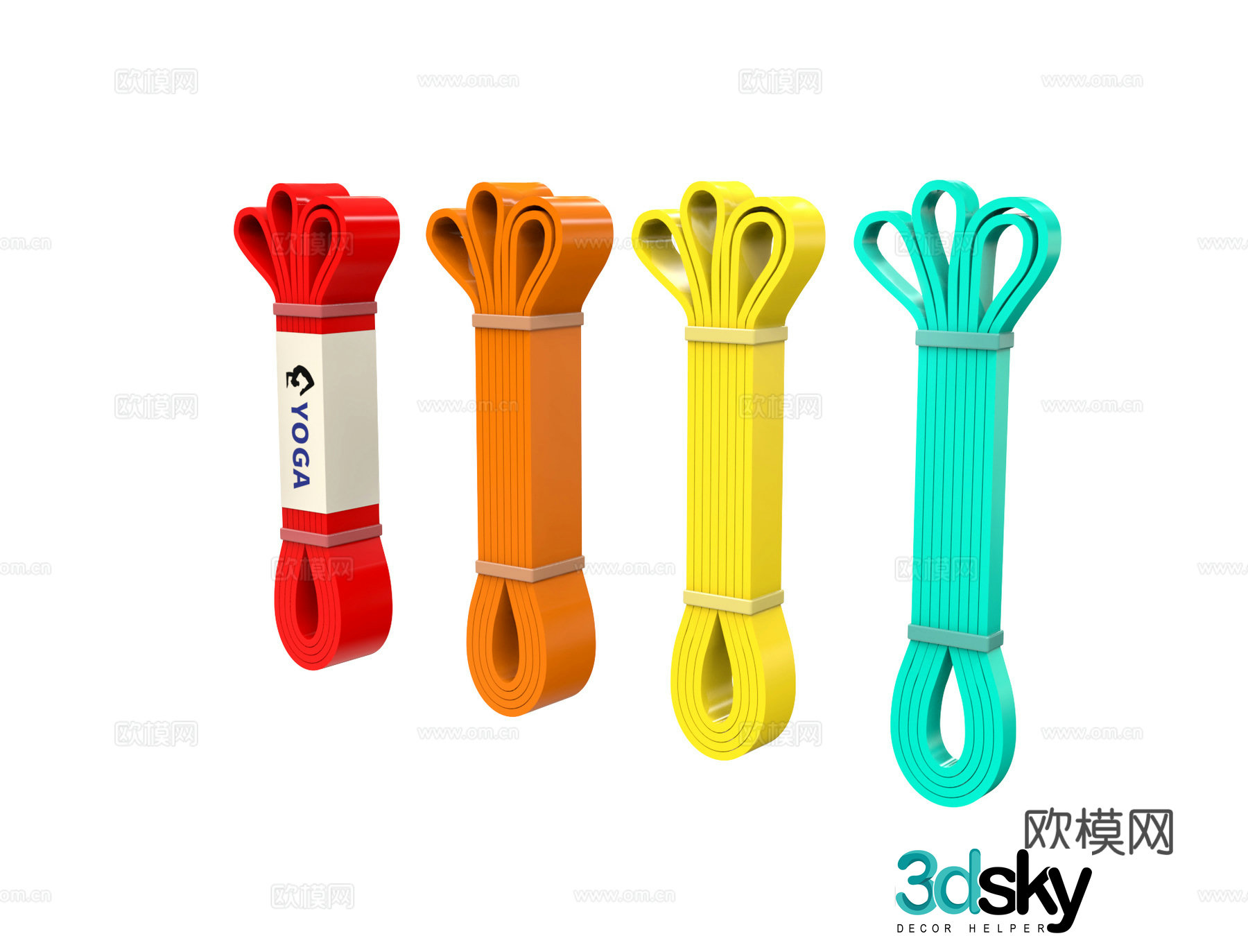 Elastic rope rope elastic belt yoga supplies fitness equipment sports goods product 3d model