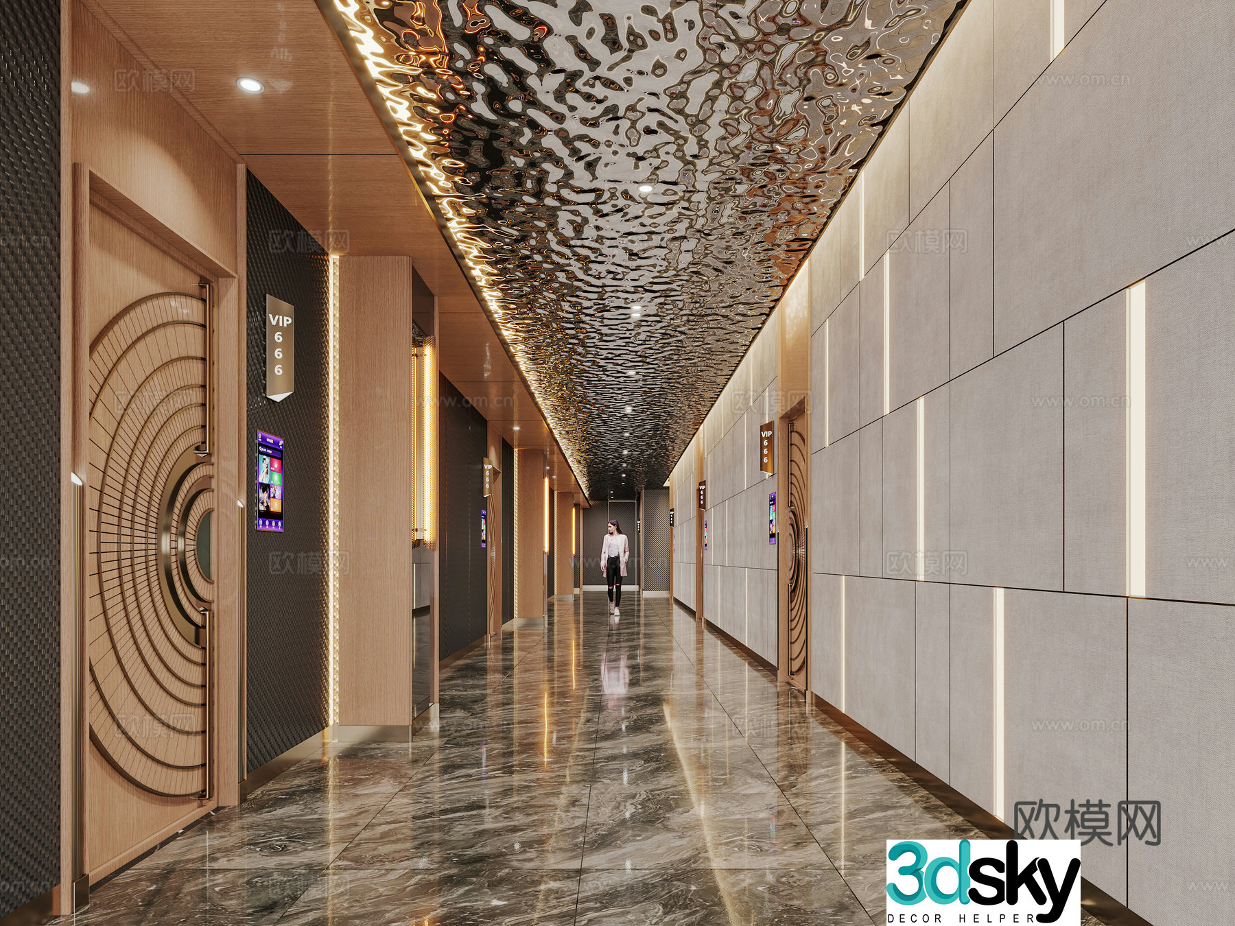 Light luxury KTV aisle 3D model
