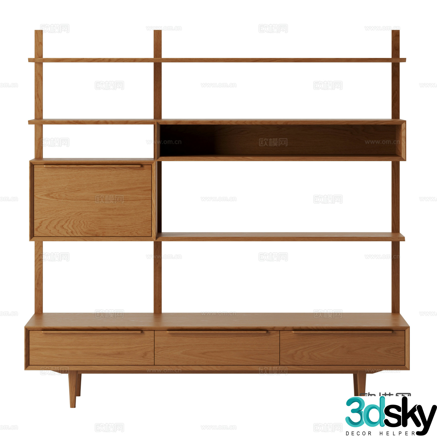 New Chinese style decorative rack Display rack Bookshelf 3D model