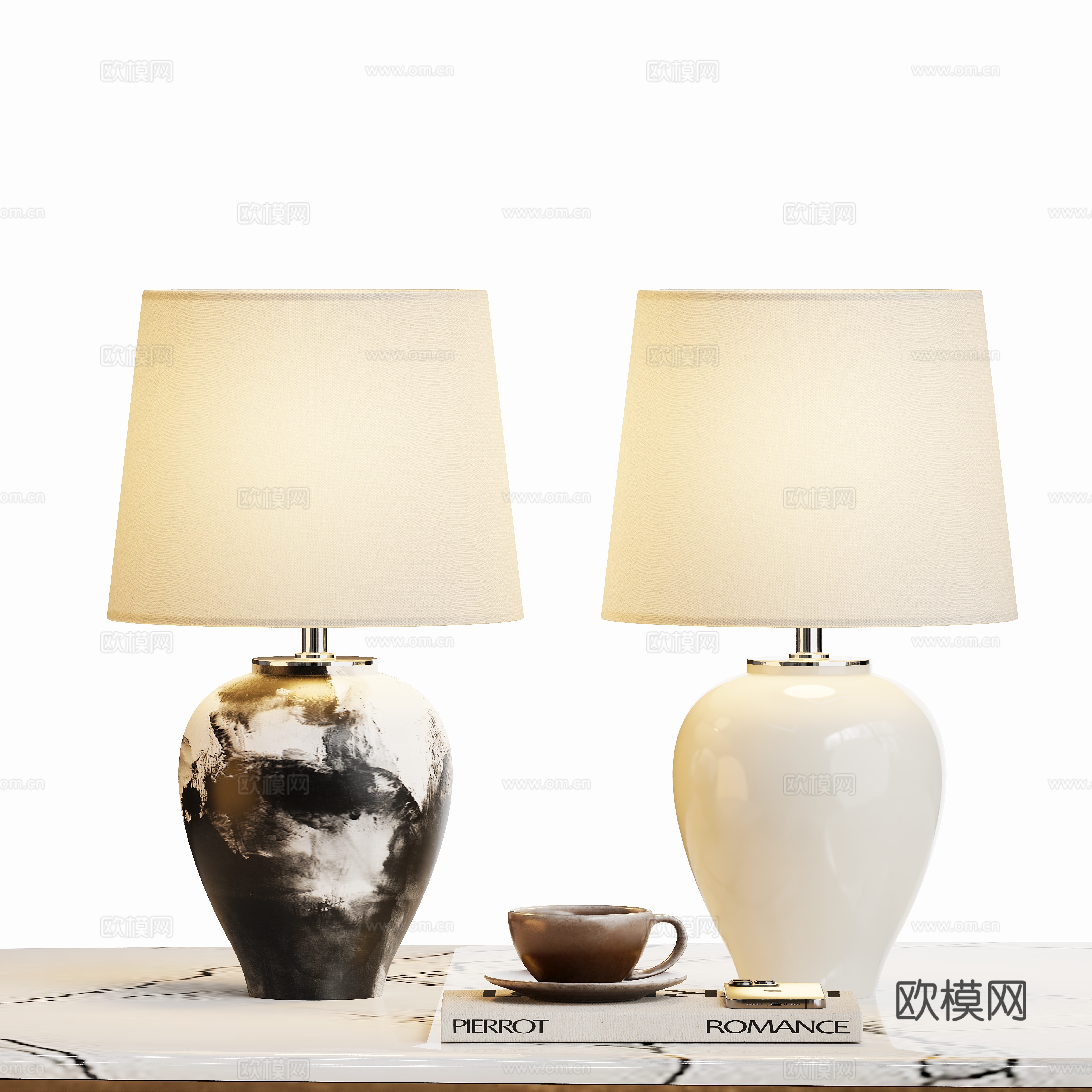 Modern ceramic art desk lamp 3d model