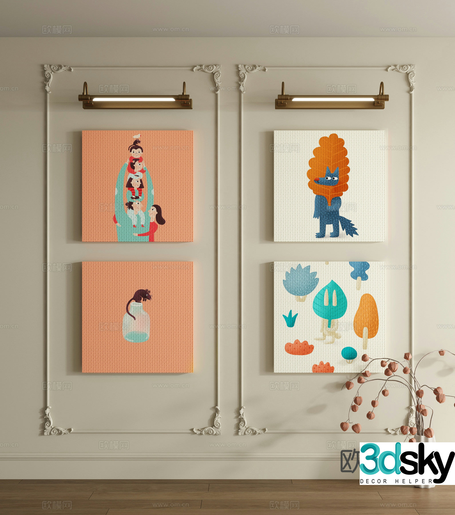 Dopamine decorative painting 3d model