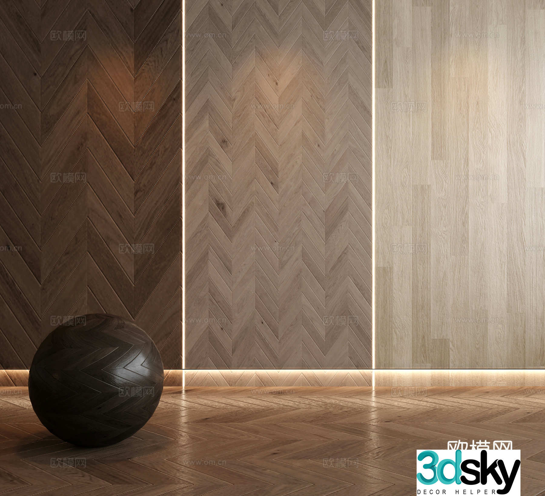 Modern wood flooring 3d model