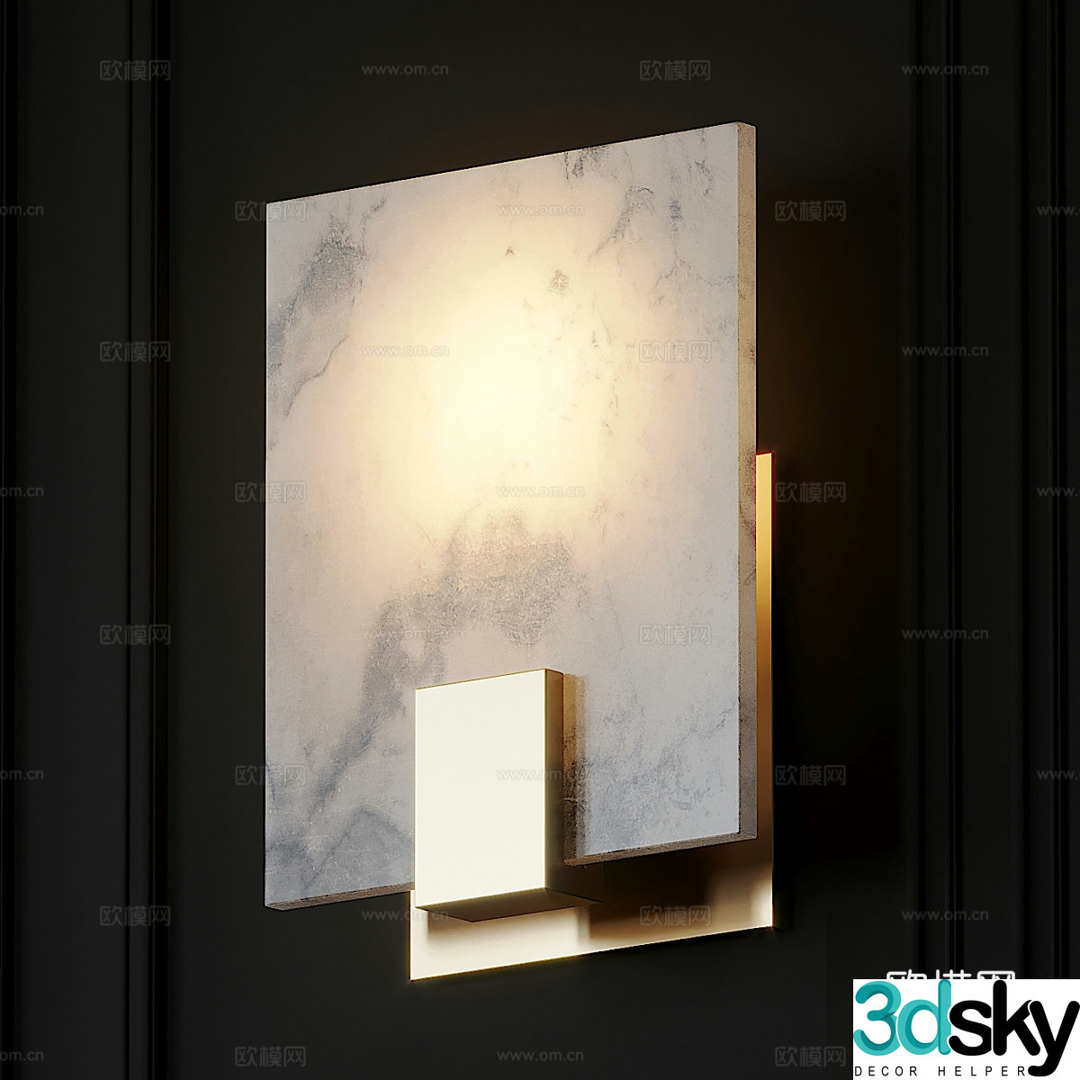 Marble Nordic Wall Light 3D Model