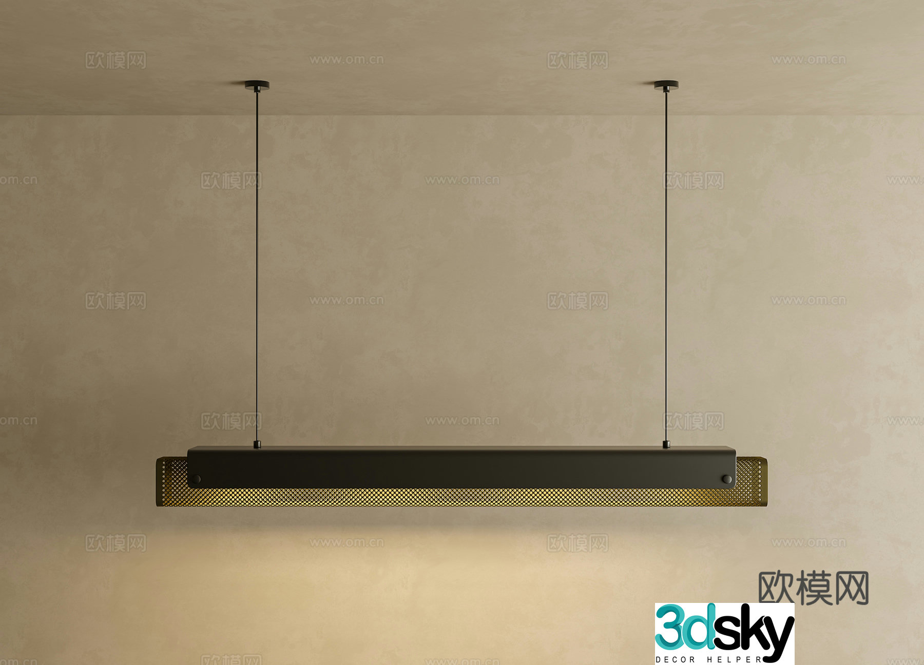 New Chinese style Chinese chandeliers metal chandeliers one-length chandeliers 3D model