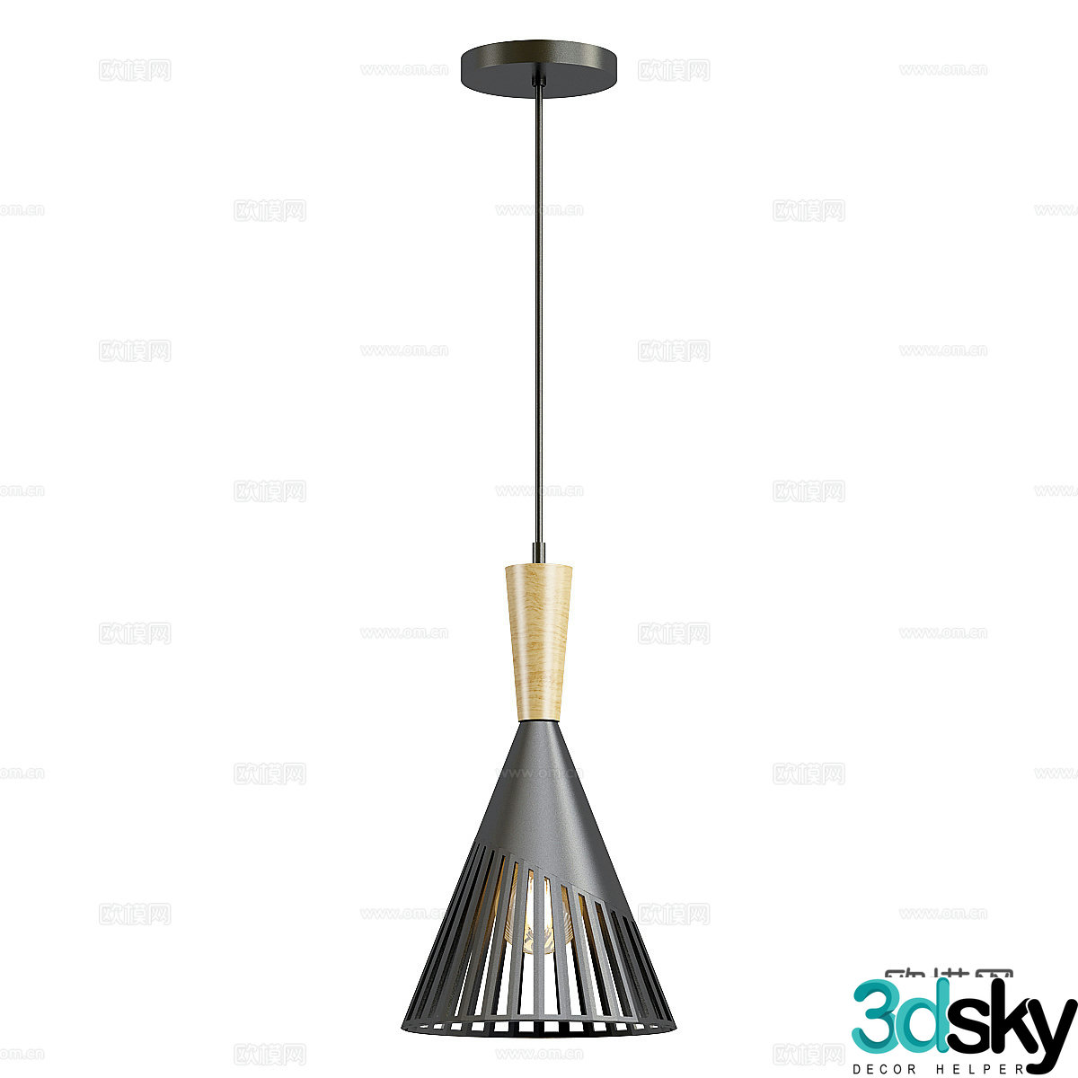 New Chinese style decorative chandelier 3D model