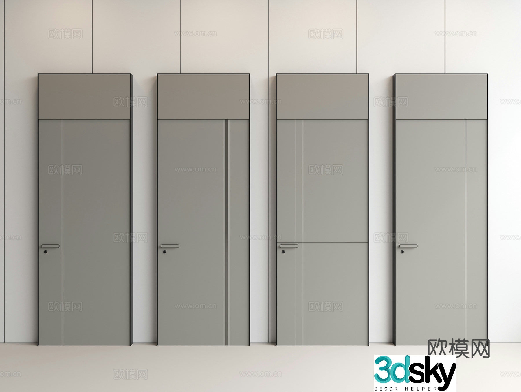 Modern door Single-open door Swing door Bedroom door Entrance door Minimalist door 3D model