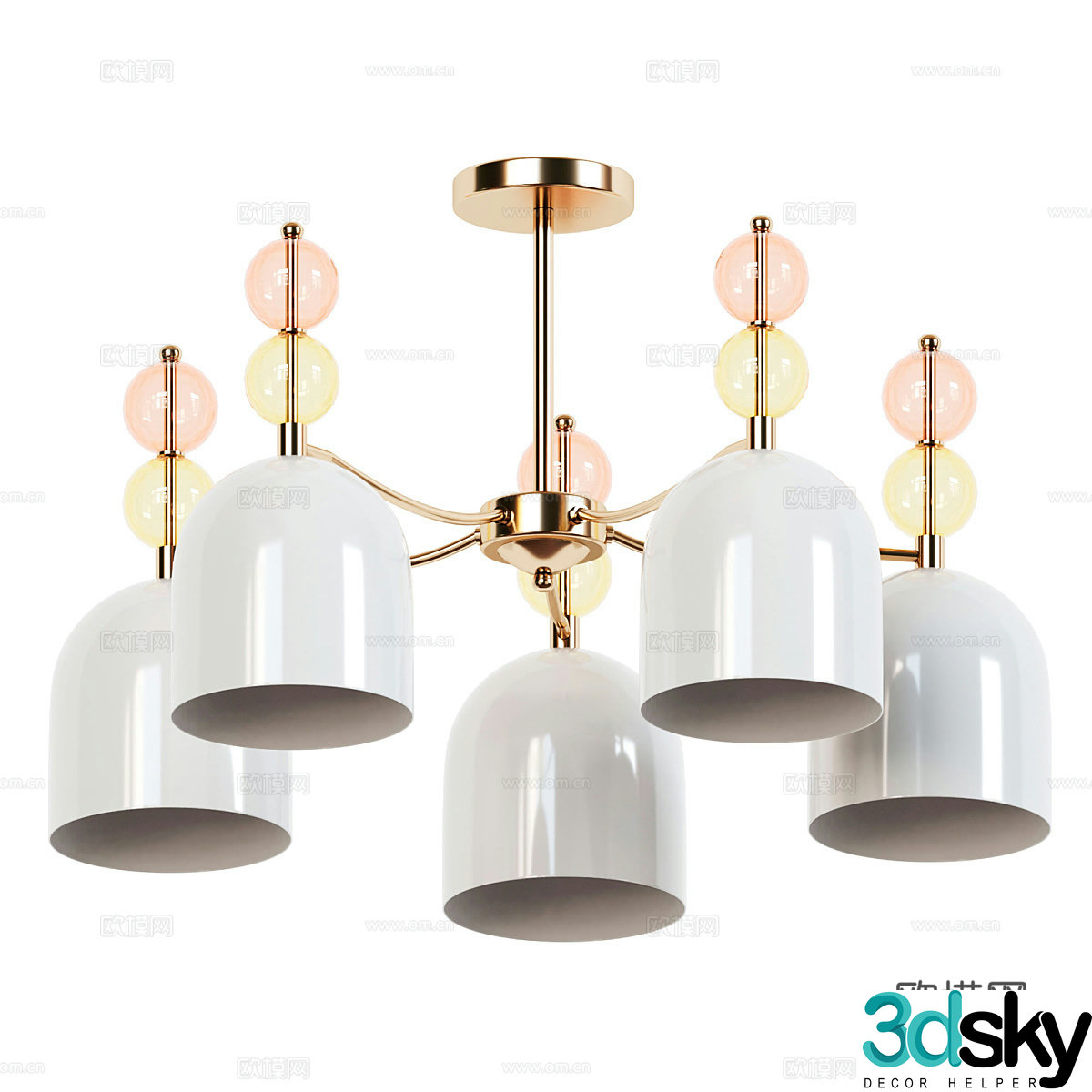 Modern light luxury children’s room decorative chandelier 3d model