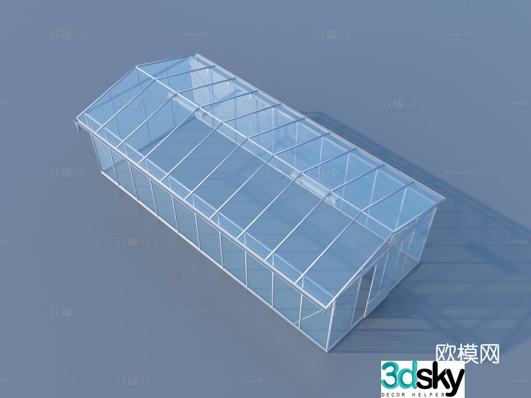 Greenhouse Glass House Glass Daylighting Top 3D Model