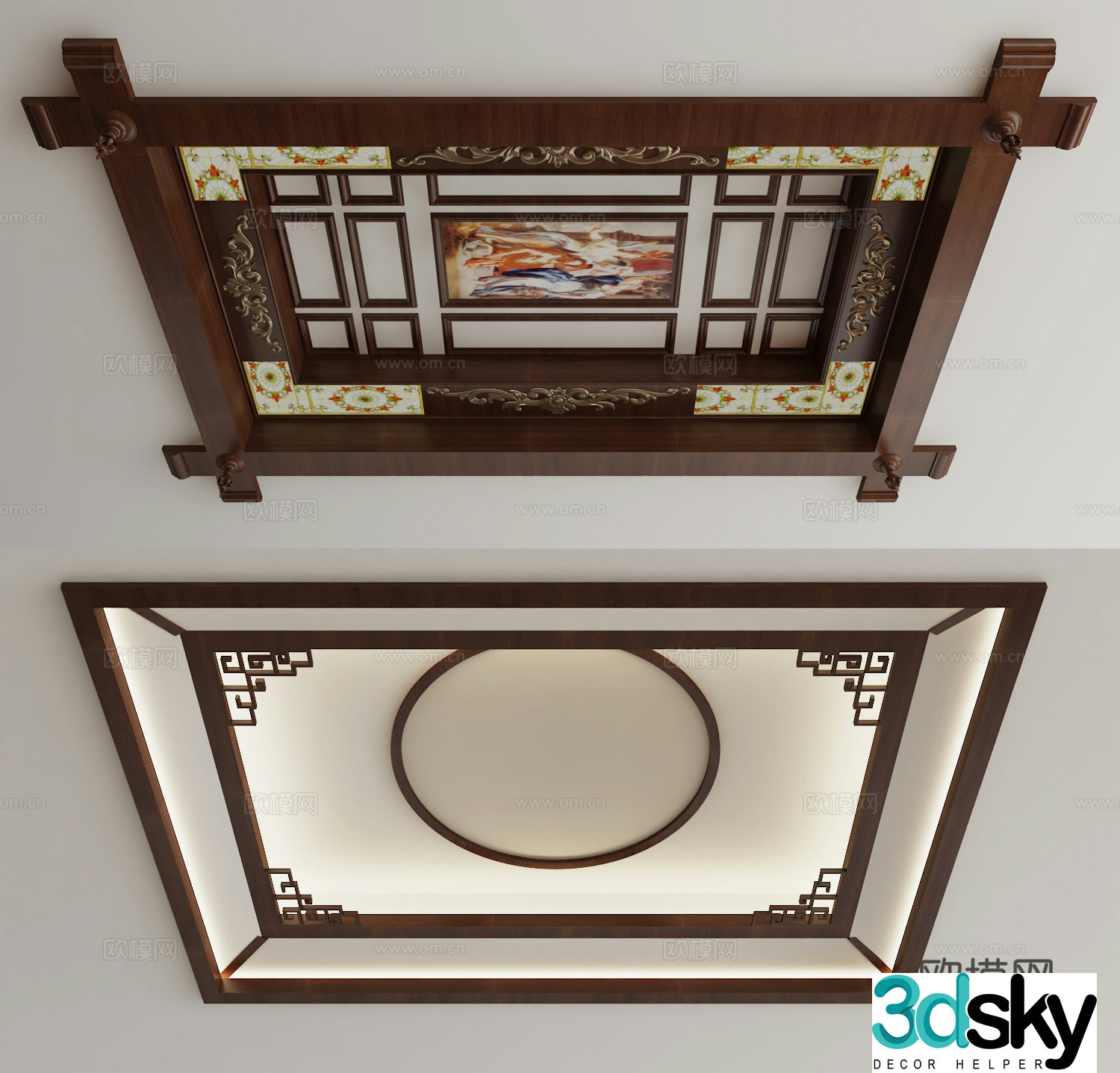 New Chinese style ceiling 3D model
