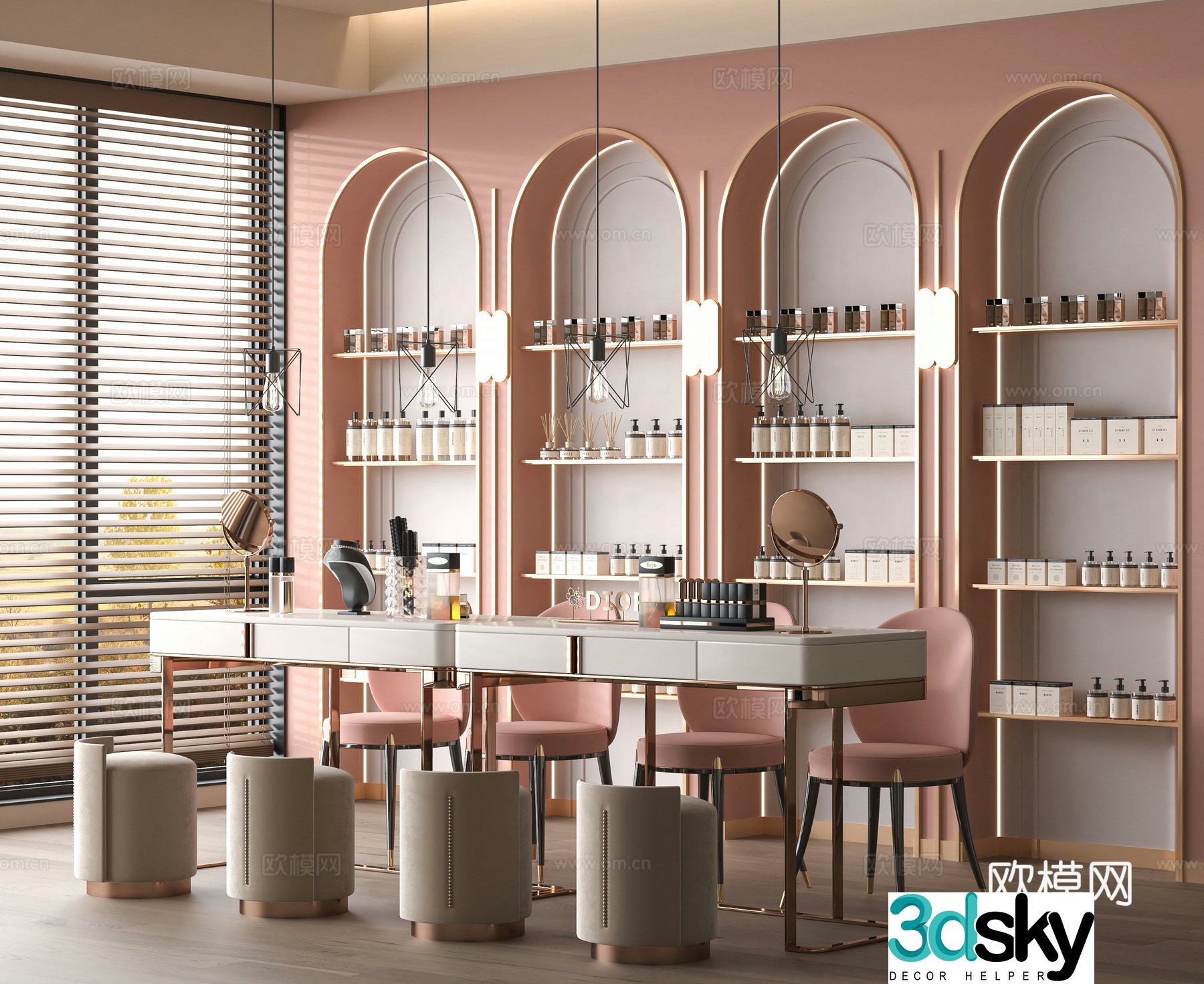 Modern nail salon 3d model