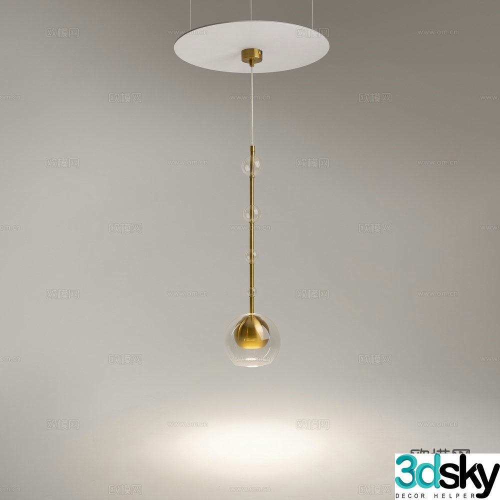 Modern bedside chandelier 3d model