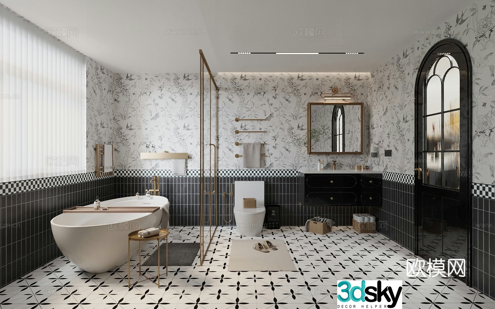 Middle-aged bathroom 3D model