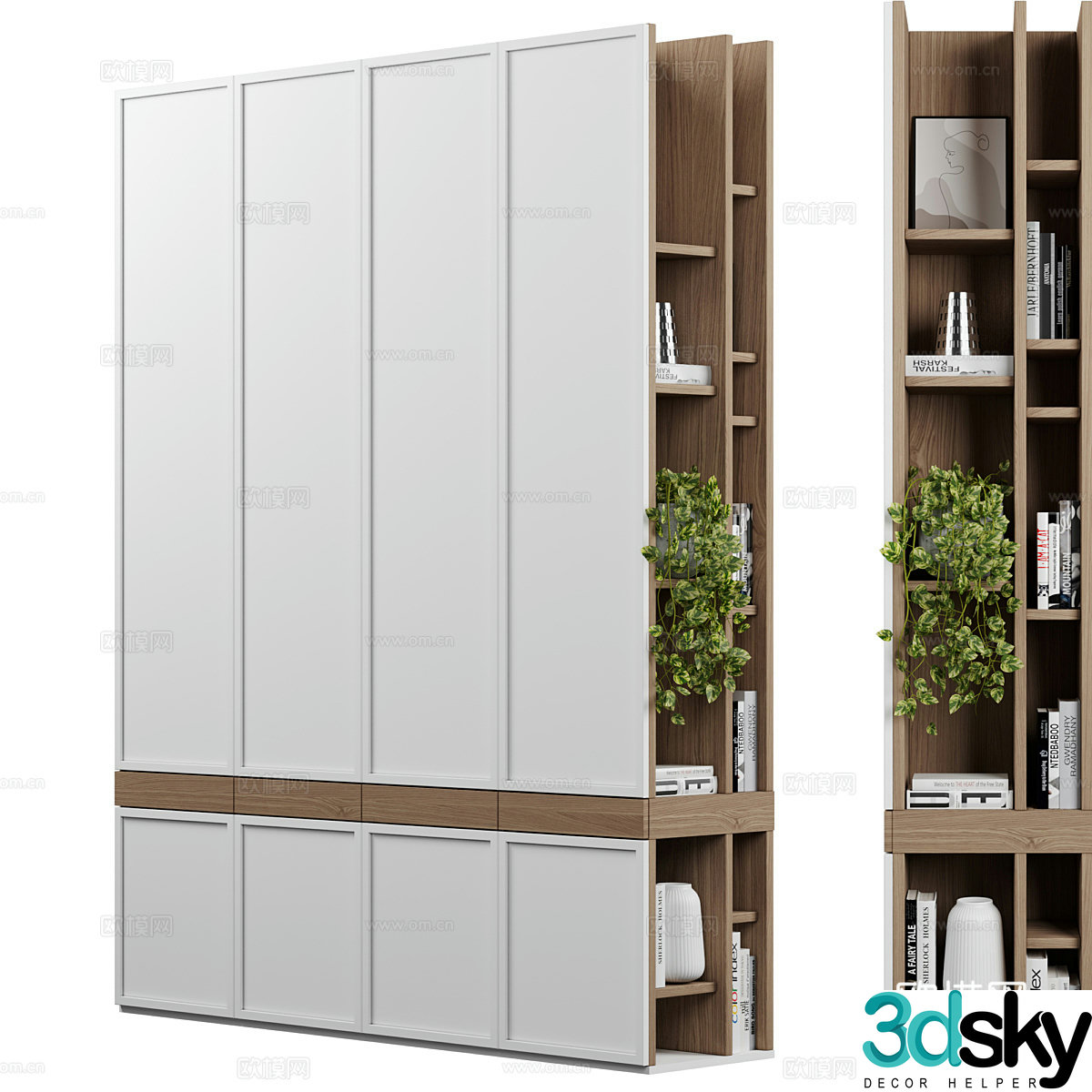 Modern Nordic wardrobe 3d model