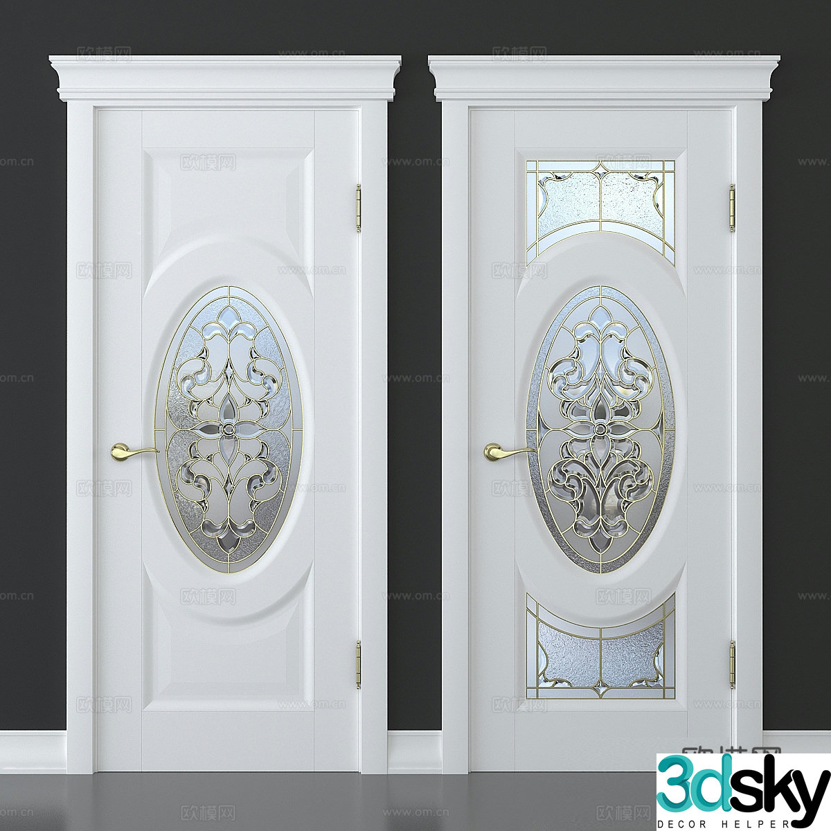 Stained glass door 3d model
