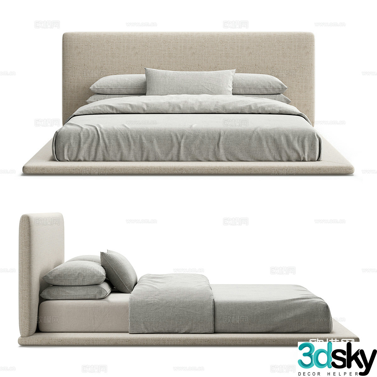Double bed 3d model