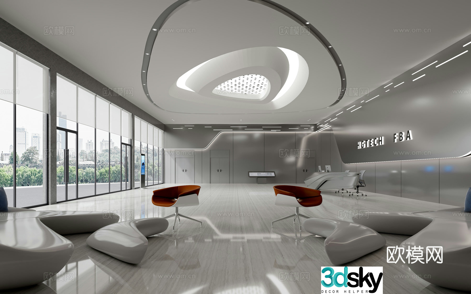 Modern reception hall 3d model
