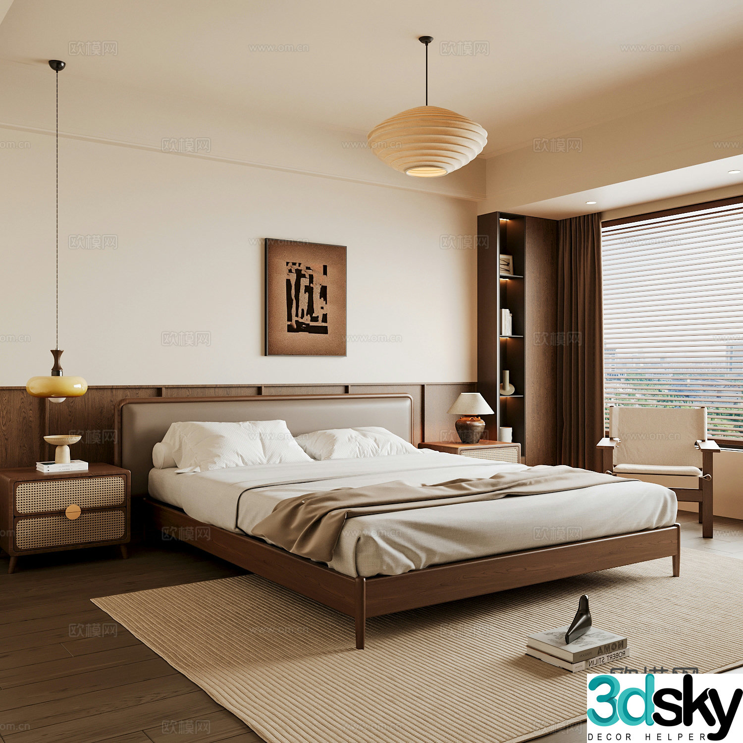 Wasabi Middle Ages Home Bedroom Wasabi Wind Bedroom Secondary Bedroom Master Bedroom Bathroom Window Bedroom 3D Model