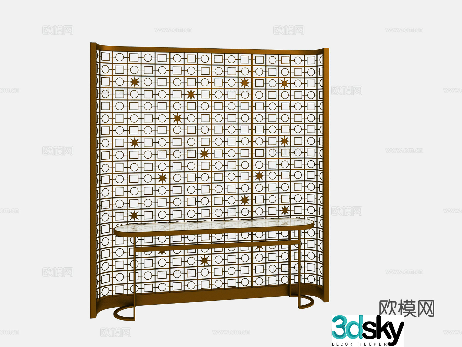 Partition Light luxury partition Metal partition 3D model