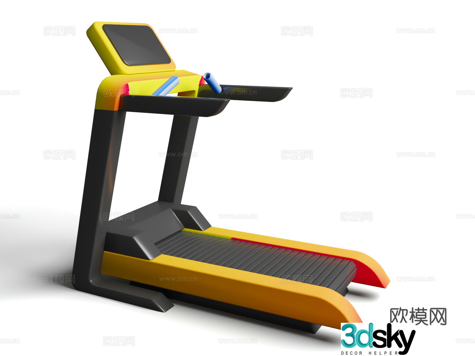 Cartoon style treadmill sports treadmill cartoon fitness 3d model