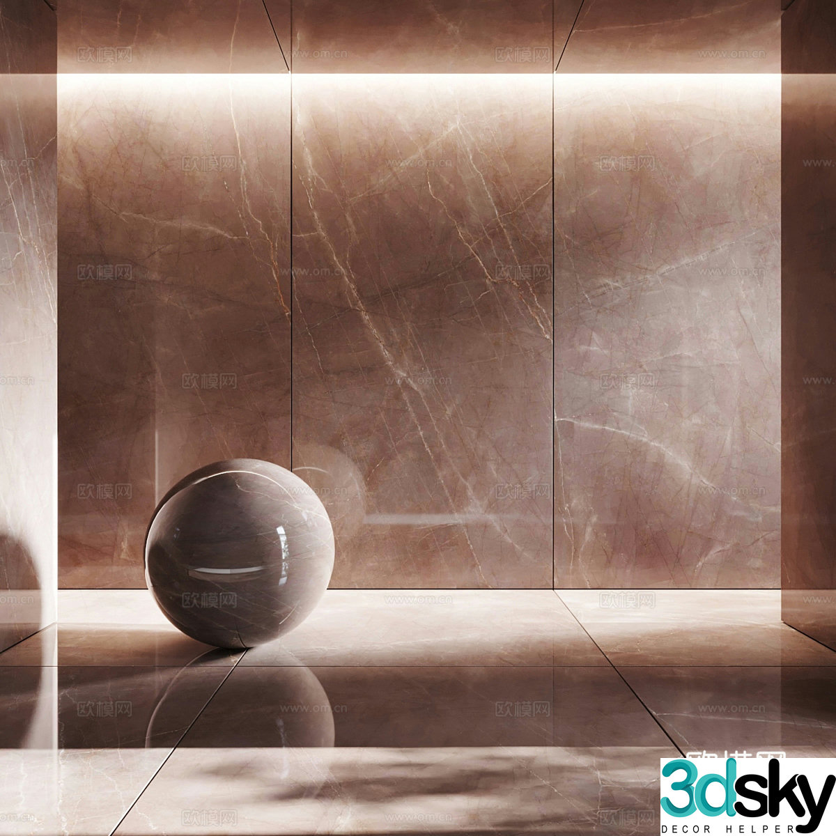 Modern marble stone slab PU stone 3d model