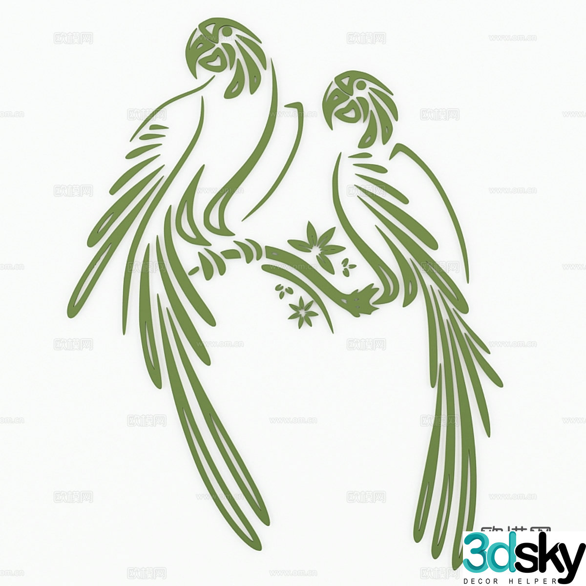 Sticker Parrot Sticker 3d Model