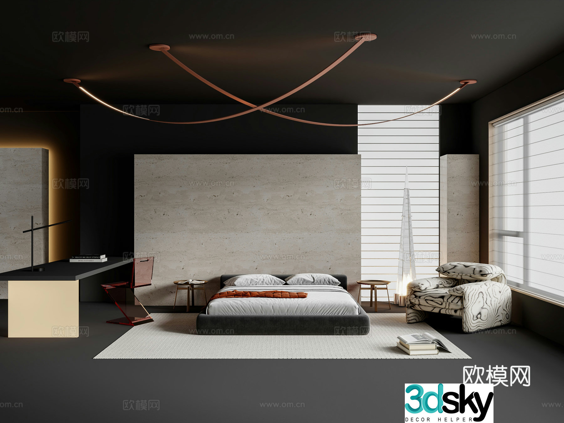Modern bedroom 3d model
