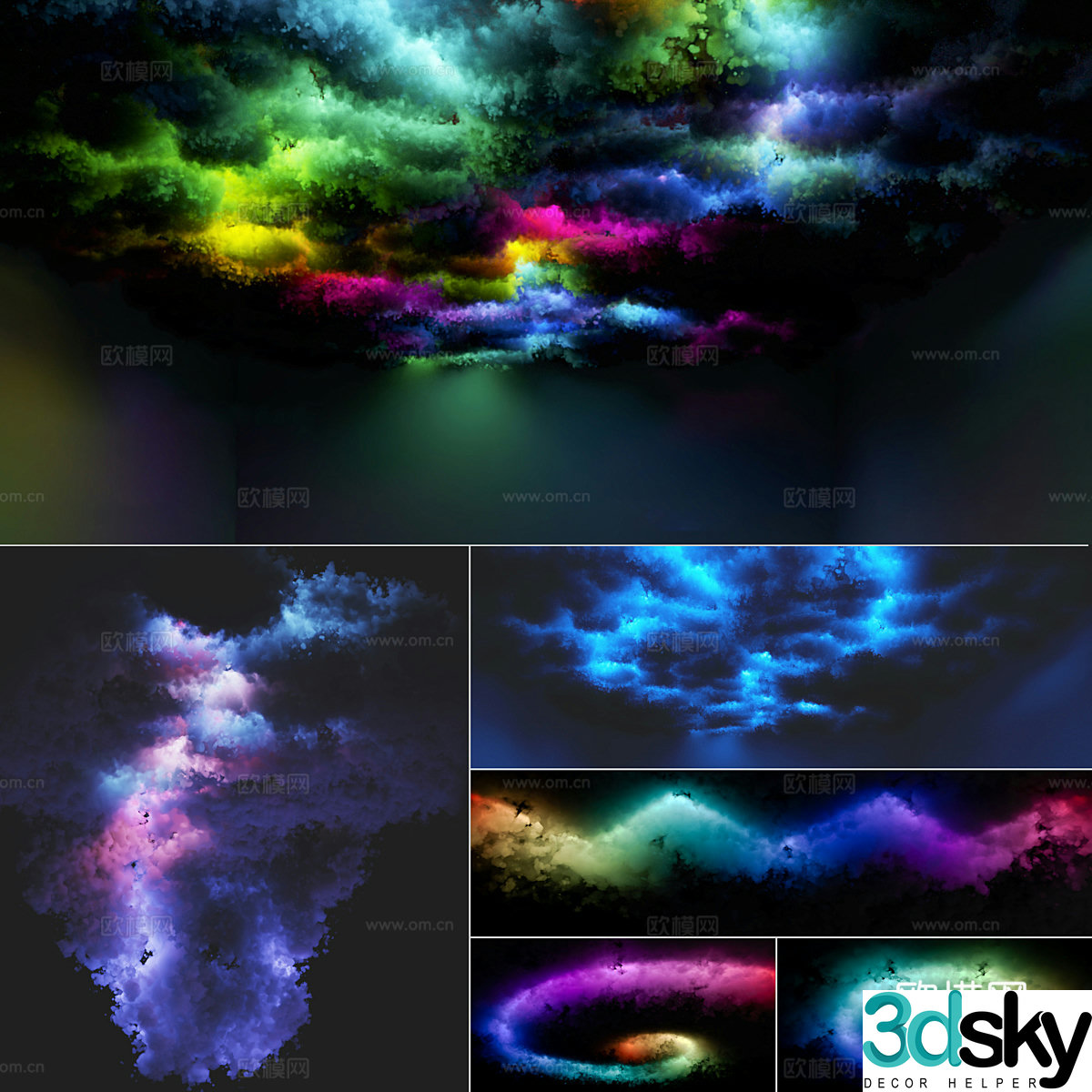 Modern cotton cloud ceiling 3d model