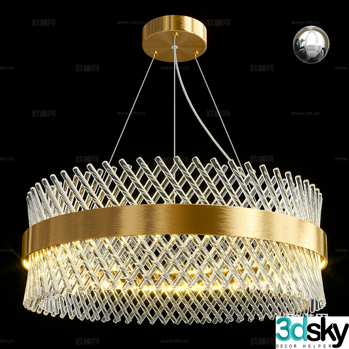 Modern light luxury Adelard LED decorative chandeliers 3D model